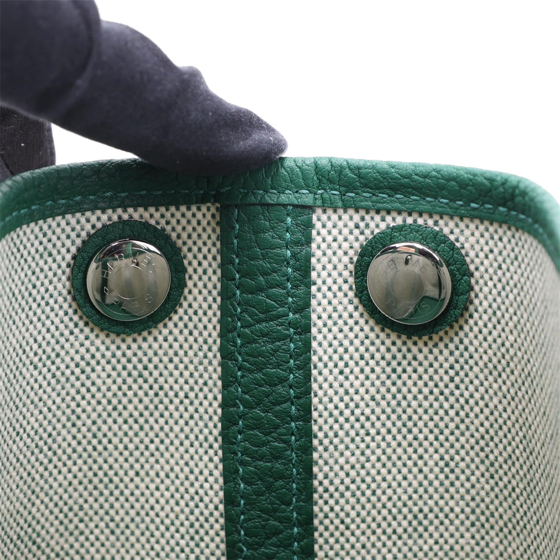 全新 HERMÈS 爱马仕 Neo Garden 23 65 Vert Moyen 宝石绿 Ecru色 Negonda皮 银扣 K刻 2025年 - 12