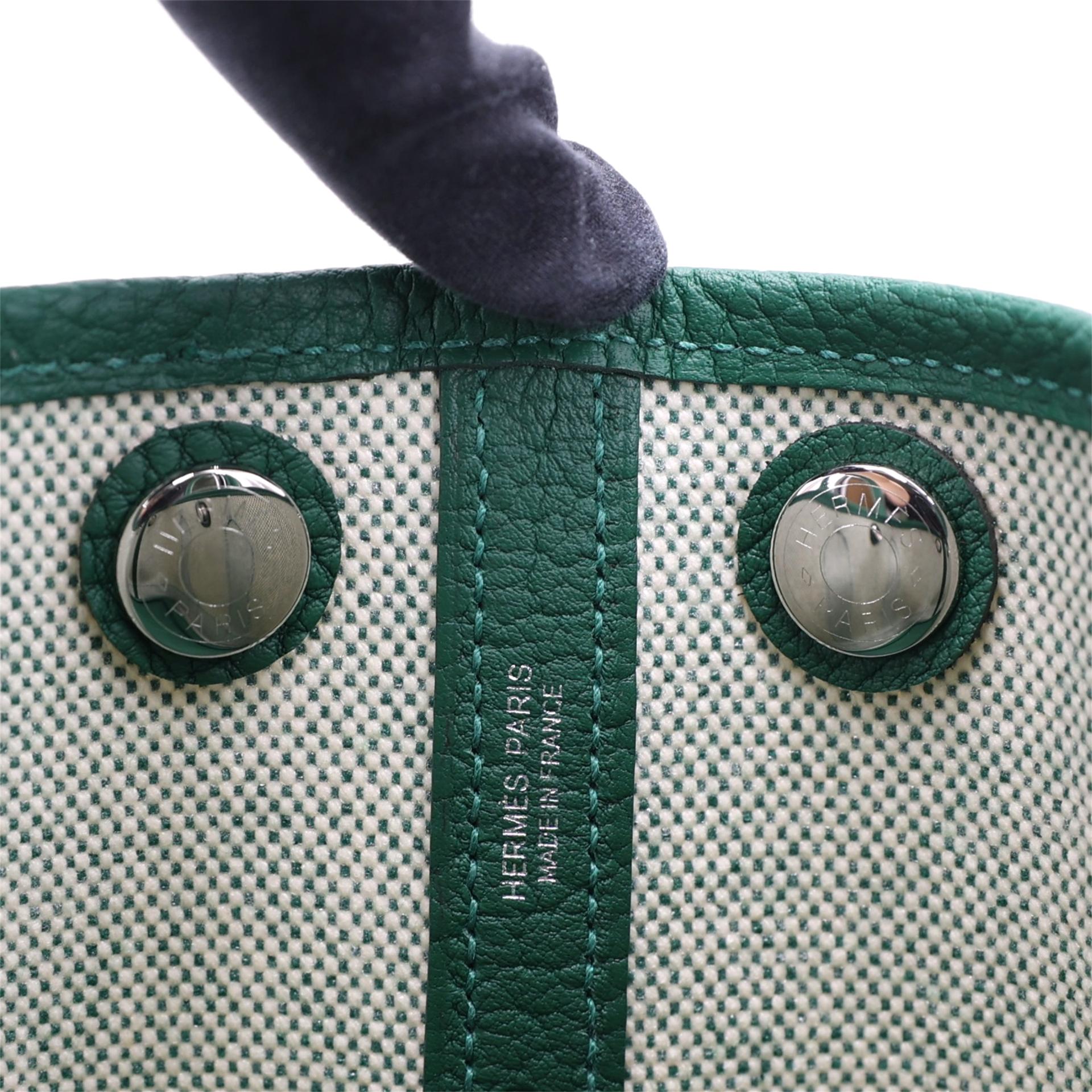 全新 HERMÈS 爱马仕 Neo Garden 23 65 Vert Moyen 宝石绿 Ecru色 Negonda皮 银扣 K刻 2025年 - 13