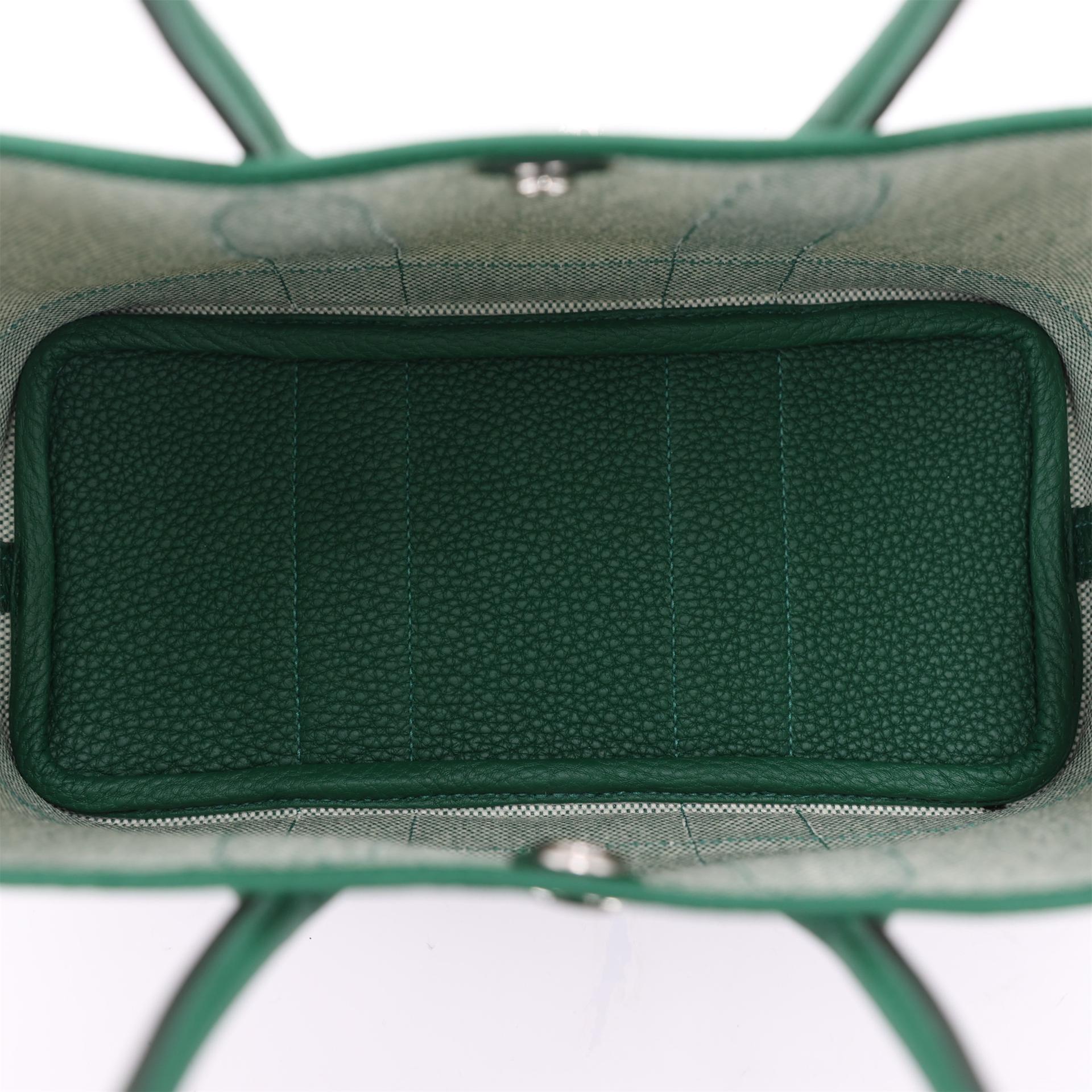 全新 HERMÈS 爱马仕 Neo Garden 23 65 Vert Moyen 宝石绿 Ecru色 Negonda皮 银扣 K刻 2025年 - 14