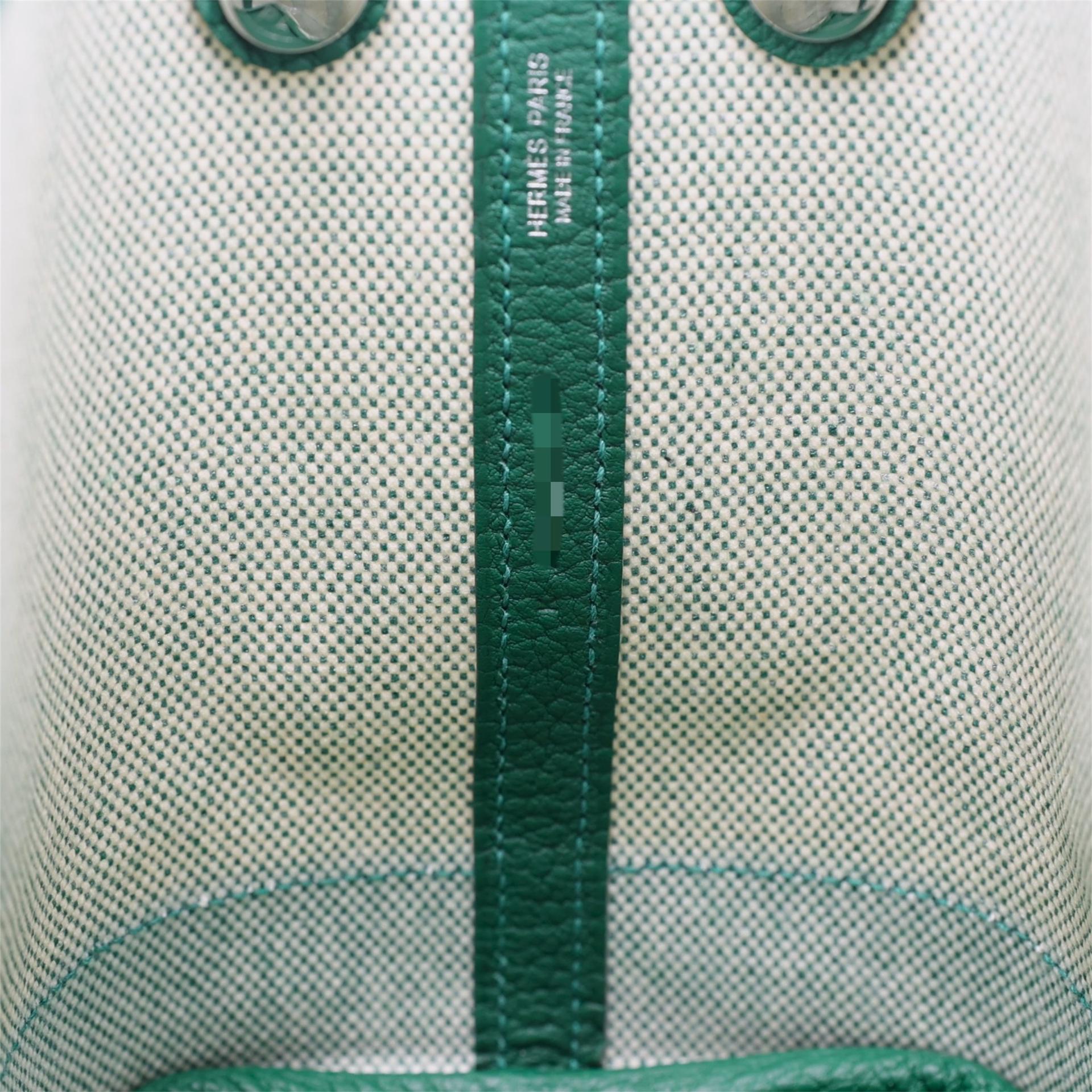 全新 HERMÈS 爱马仕 Neo Garden 23 65 Vert Moyen 宝石绿 Ecru色 Negonda皮 银扣 K刻 2025年 - 15