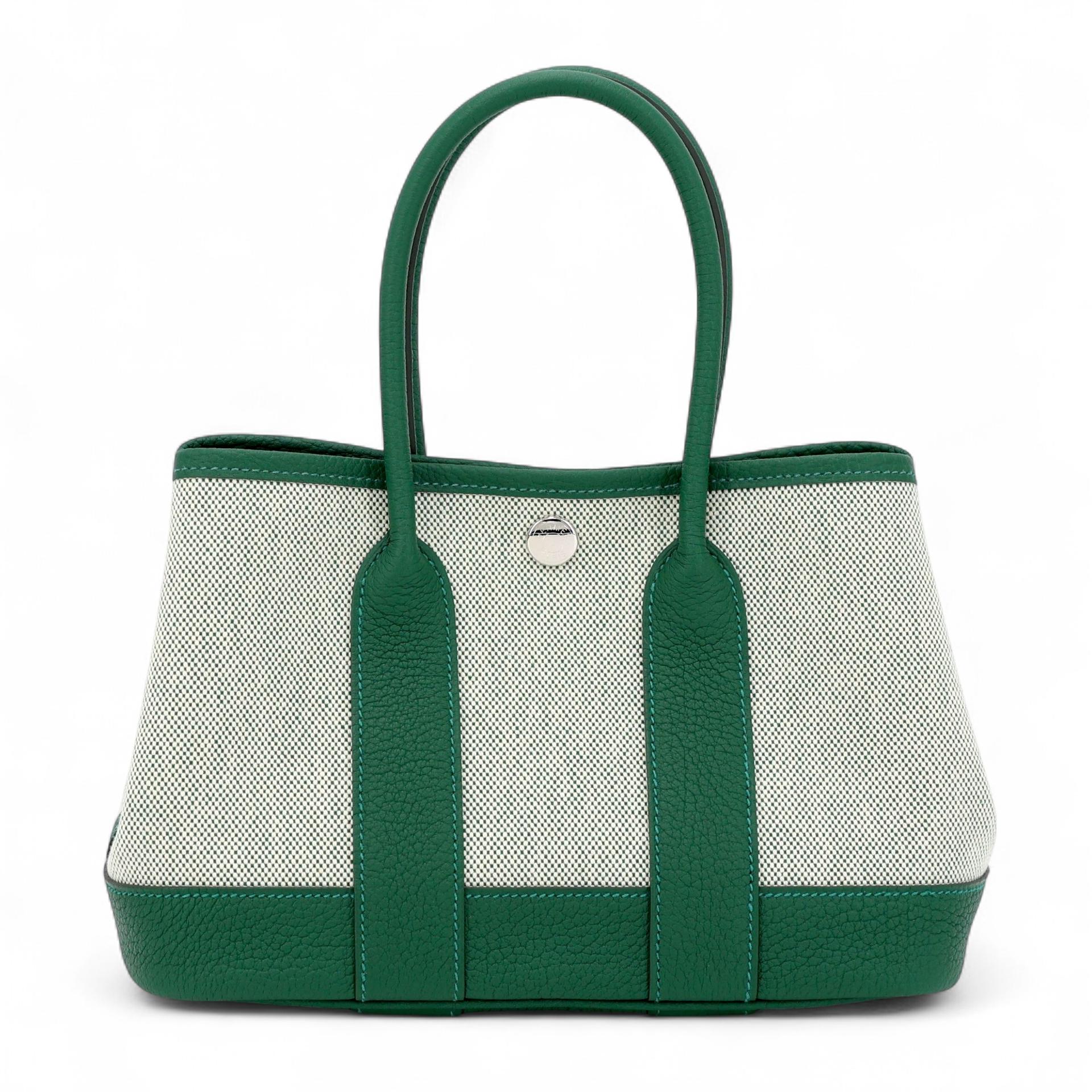 全新 HERMÈS 爱马仕 Neo Garden 23 65 Vert Moyen 宝石绿 Ecru色 Negonda皮 银扣 K刻 2025年 - 1