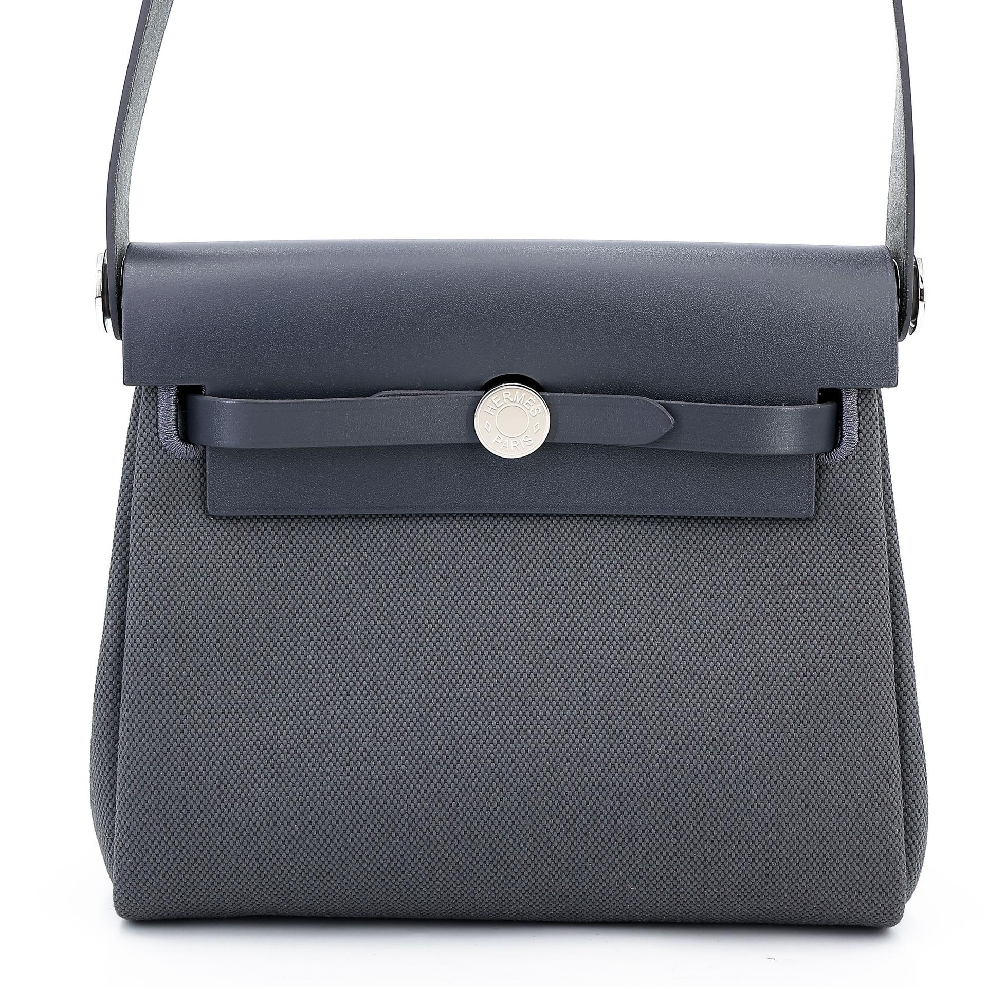 Brand New ( Rank N ) HERMÈS Herbag Zip Mini 20 Ardoise (85) Vache Hunter Canvas Palladium hardware K (2025) - 1