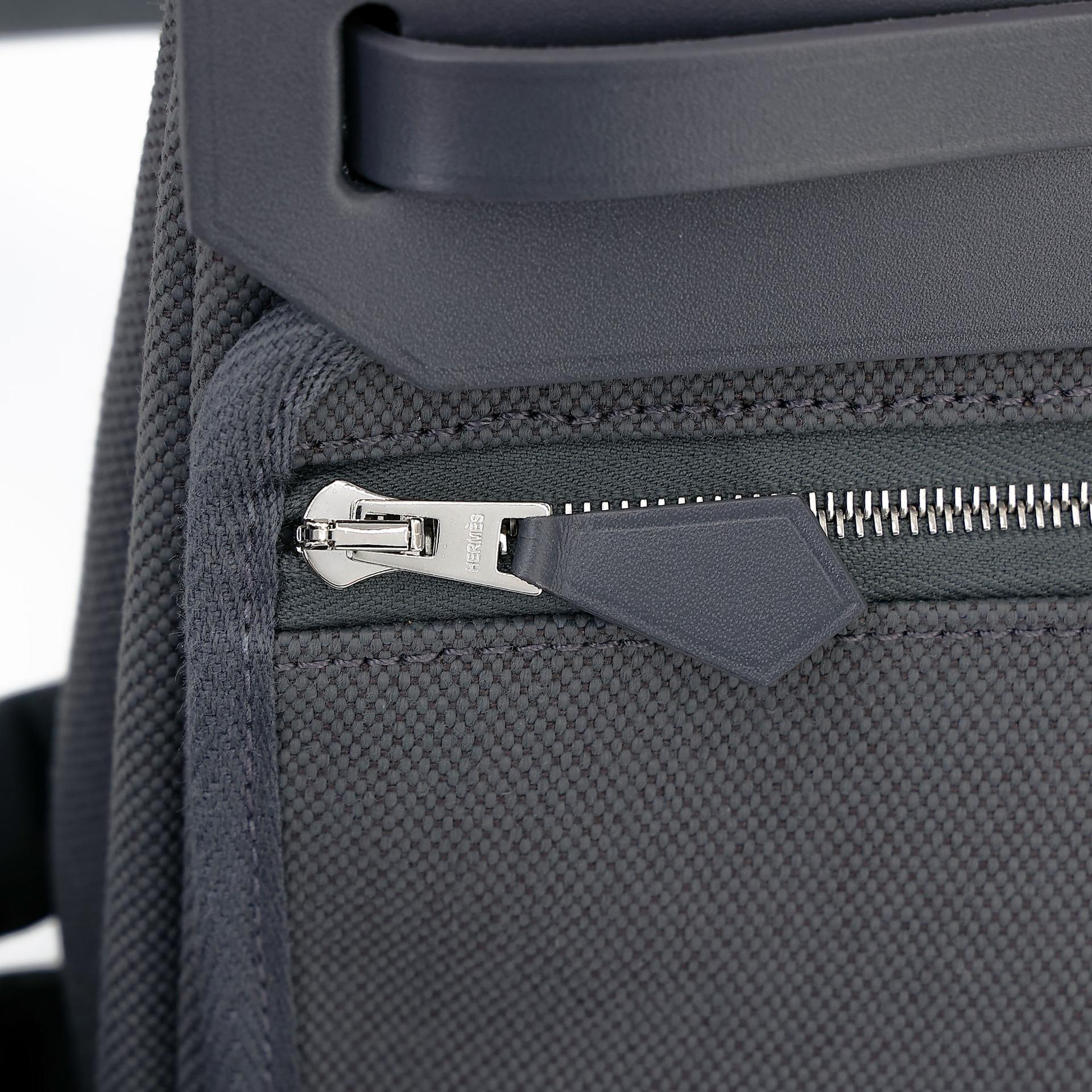 Brand New ( Rank N ) HERMÈS Herbag Zip Mini 20 Ardoise (85) Vache Hunter Canvas Palladium hardware K (2025) - 8