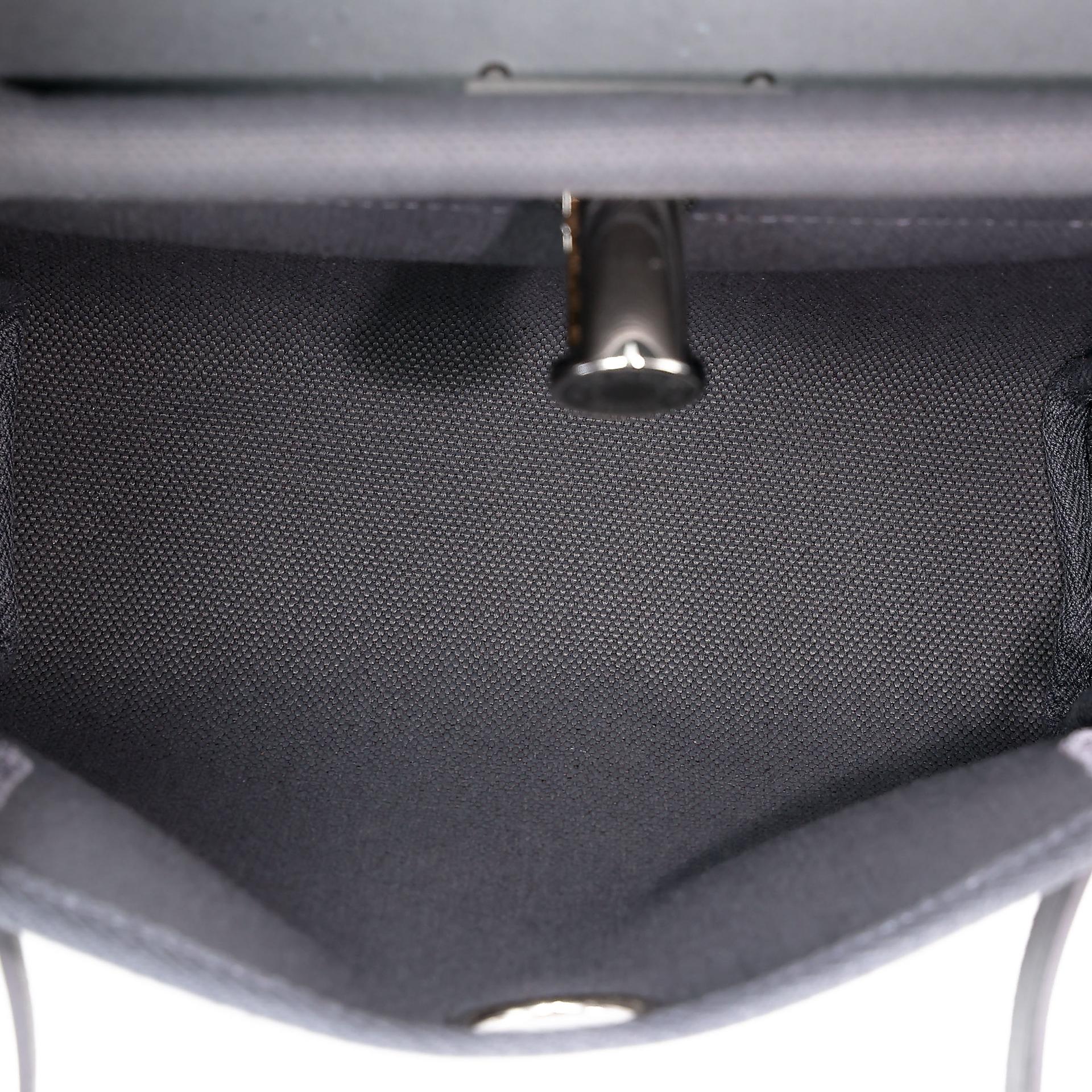 Brand New ( Rank N ) HERMÈS Herbag Zip Mini 20 Ardoise (85) Vache Hunter Canvas Palladium hardware K (2025) - 16