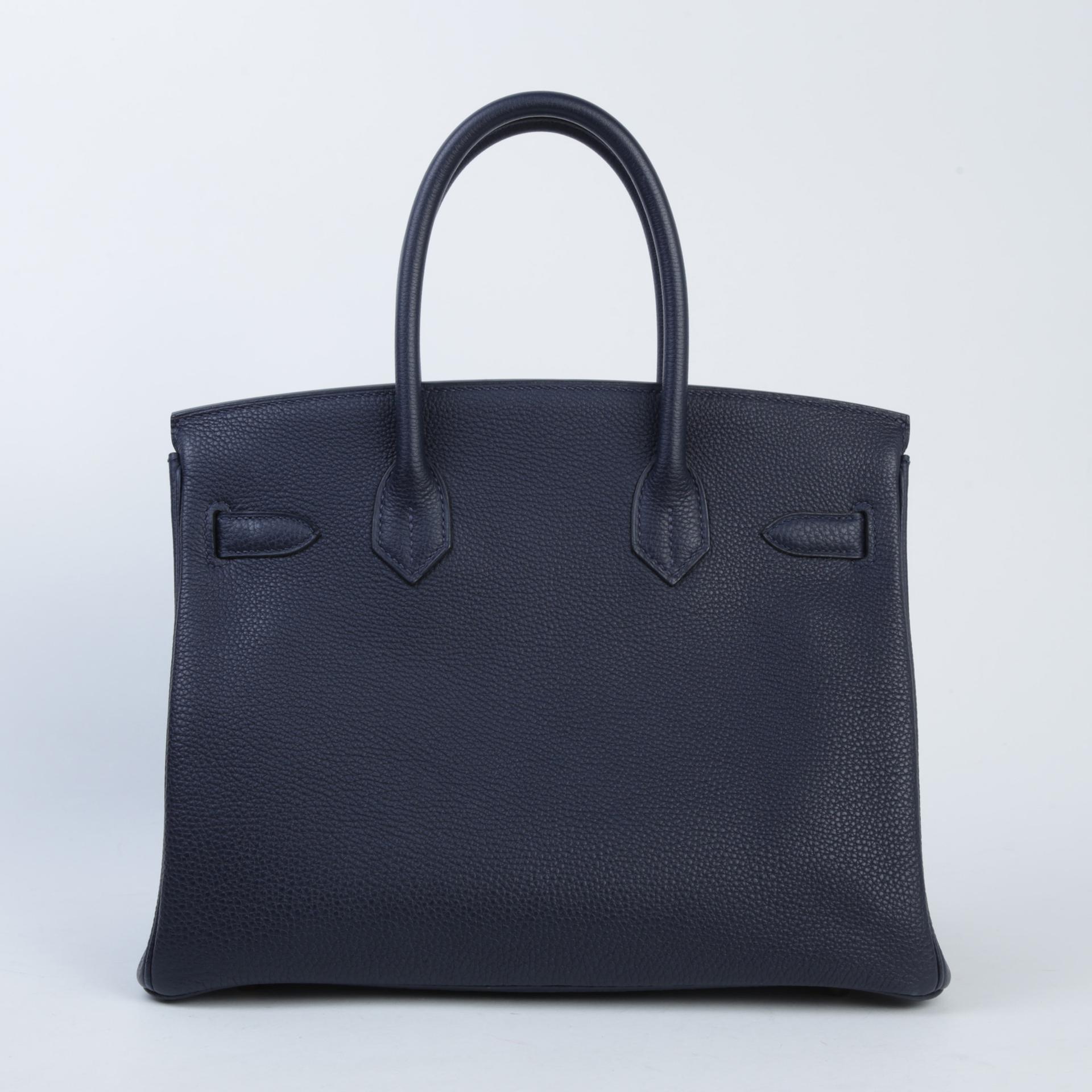 Very Good ( Rank A)  HERMÈS  Birkin 30 Bleu Nuit (2Z) Togo Rose Gold hardware D (2019) - 2