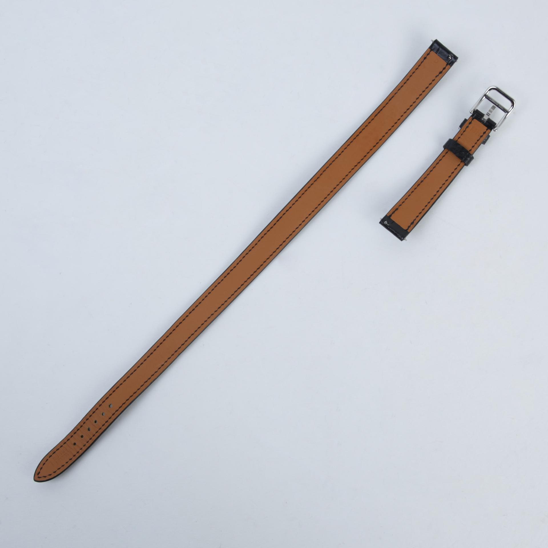 Double Tour Leather Watch Strap Black (89)