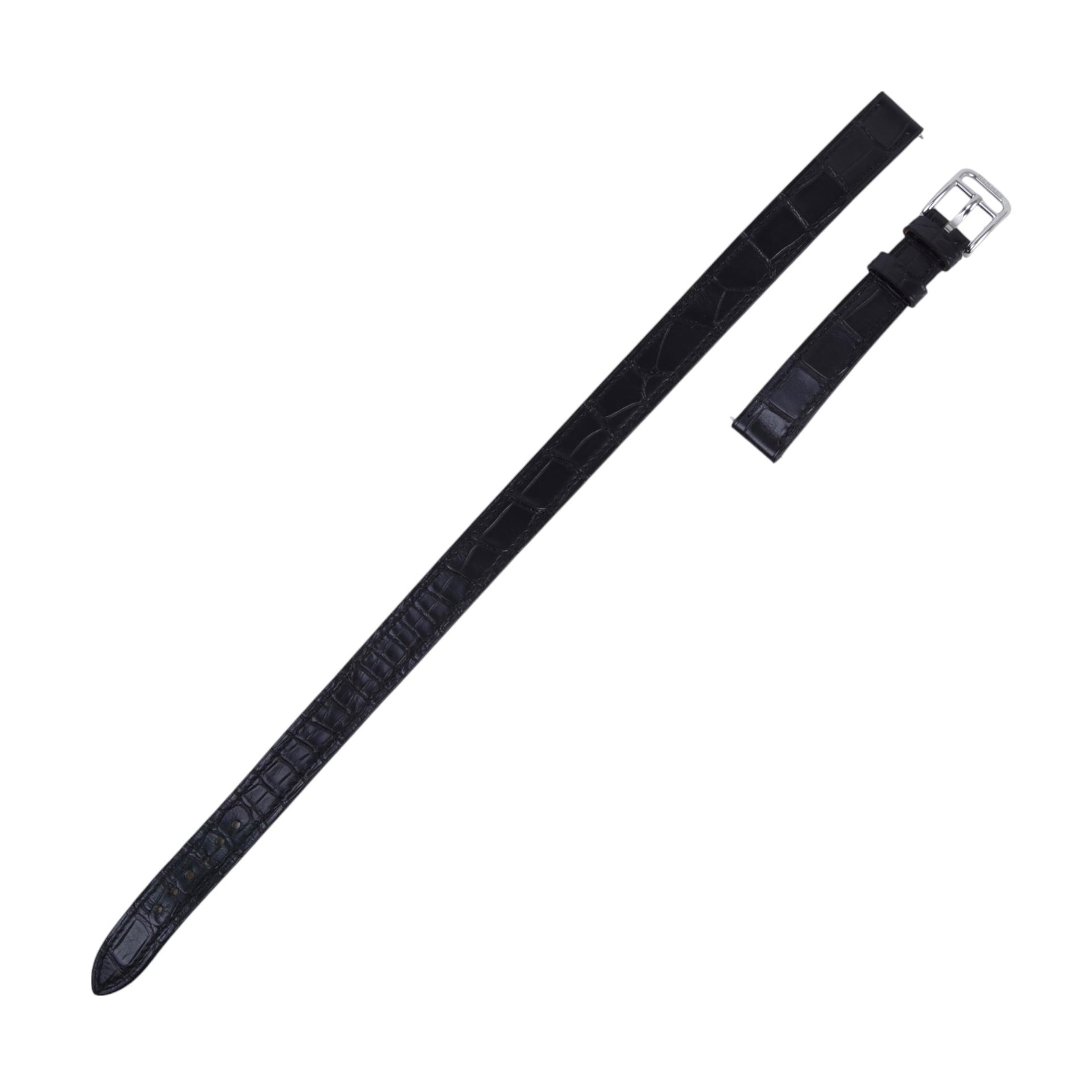 Double Tour Leather Watch Strap Black (89)