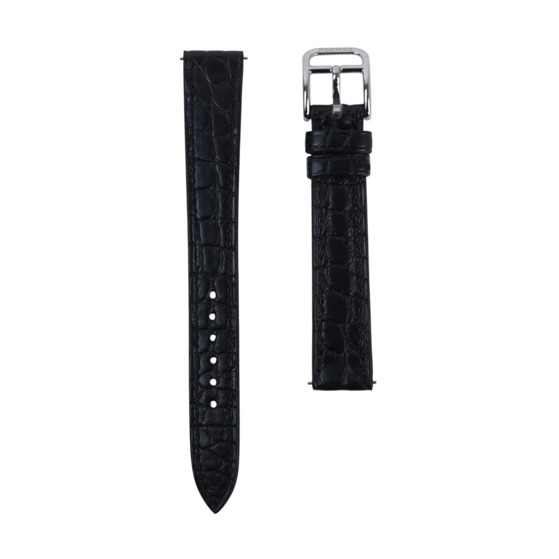 Leather Watch Strap Black (89)