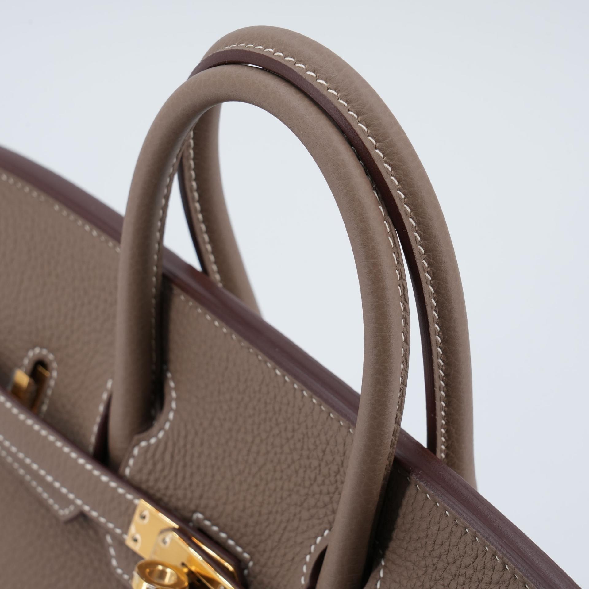 Unused ( Rank NS )  HERMÈS  Birkin 25 Etoupe (18) Togo Gold hardware A (2017) - 3