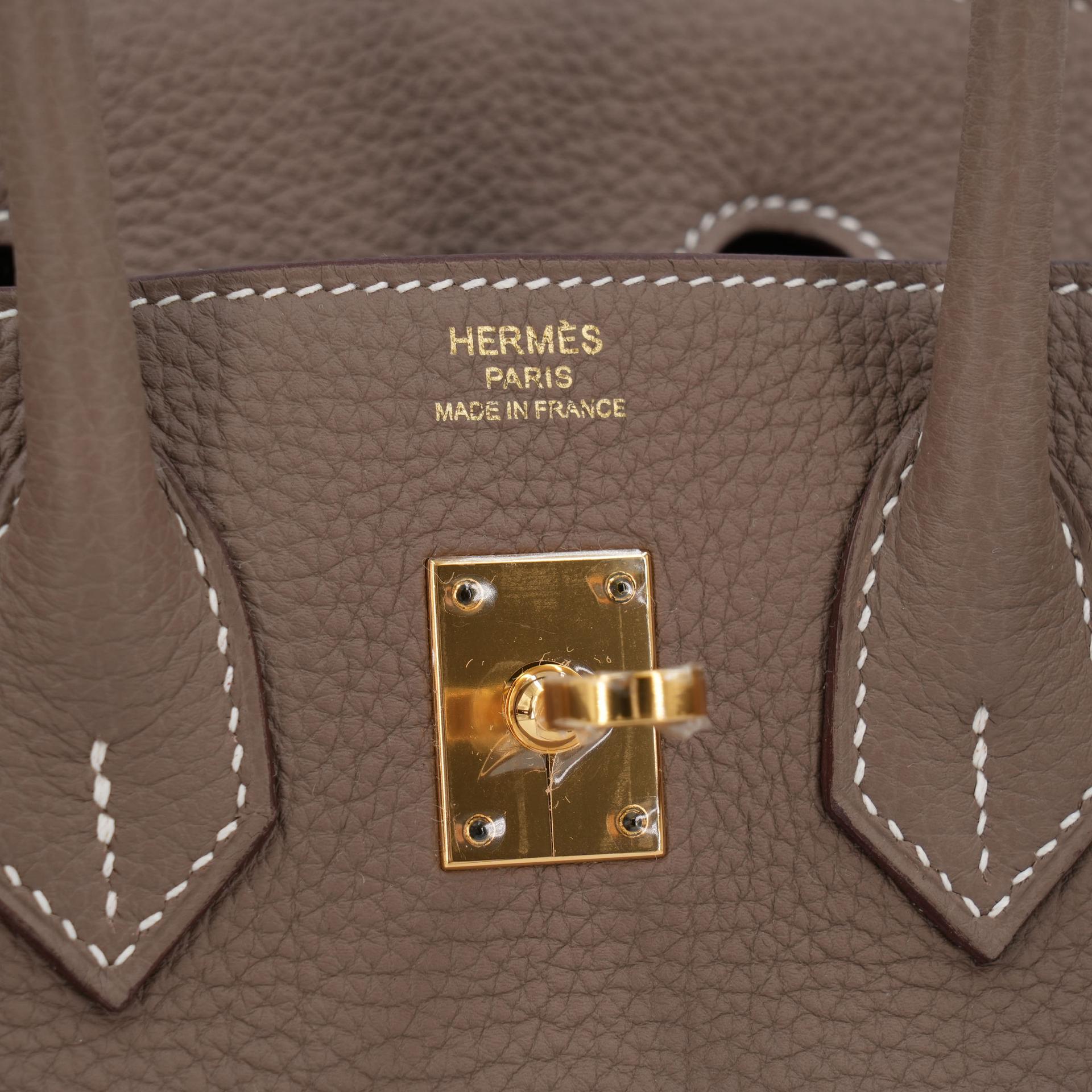 Unused ( Rank NS )  HERMÈS  Birkin 25 Etoupe (18) Togo Gold hardware A (2017) - 10