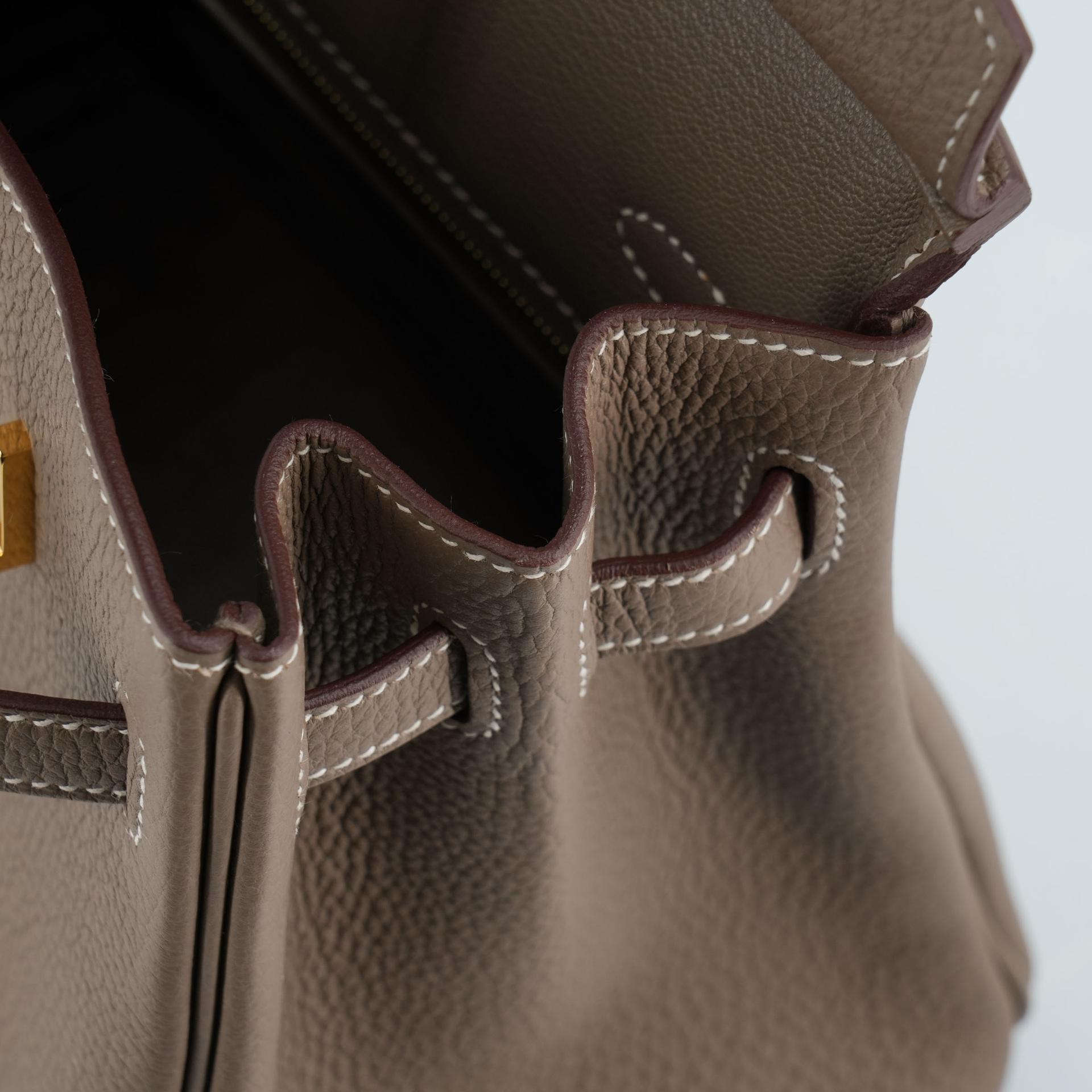 Unused ( Rank NS )  HERMÈS  Birkin 25 Etoupe (18) Togo Gold hardware A (2017) - 12