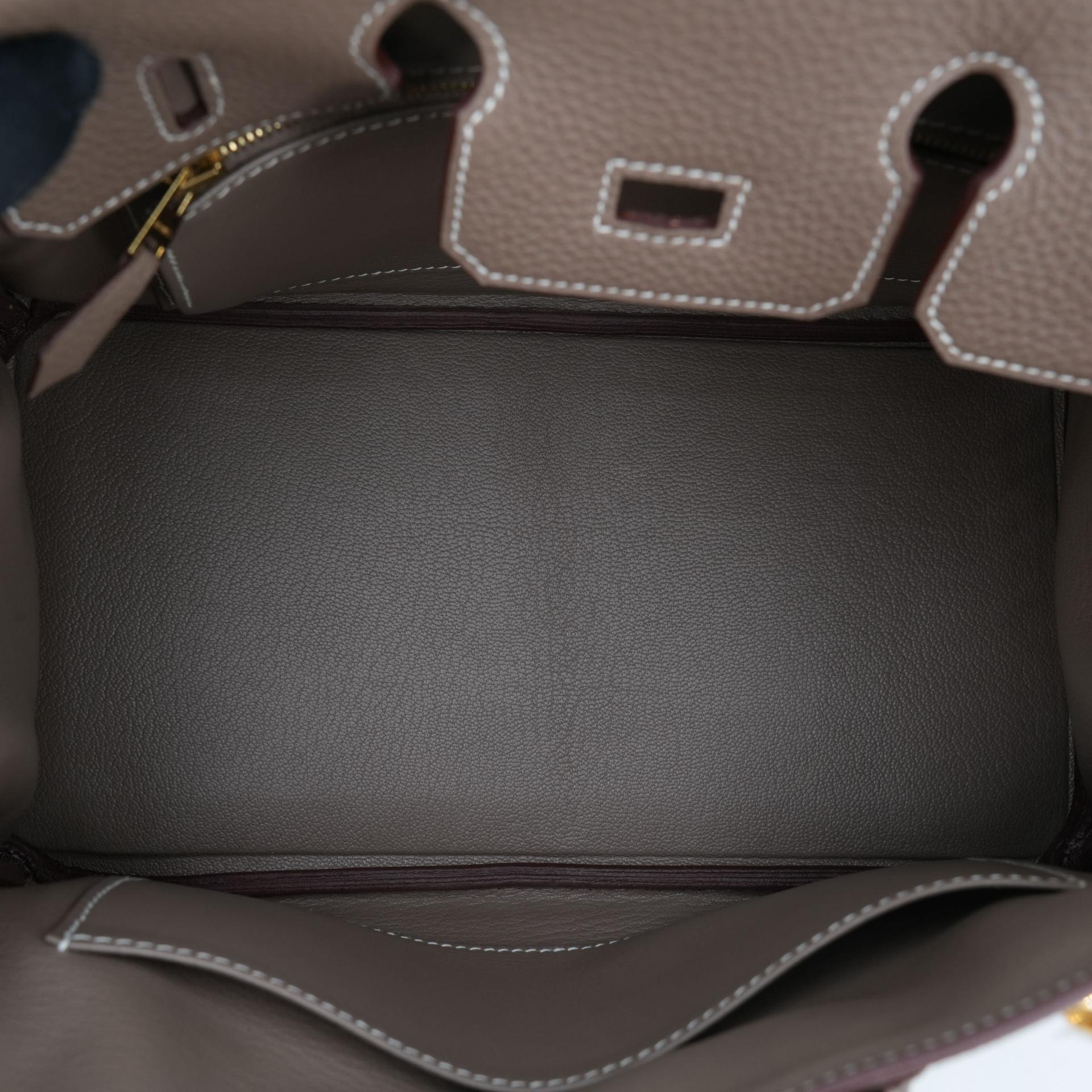 Unused ( Rank NS )  HERMÈS  Birkin 25 Etoupe (18) Togo Gold hardware A (2017) - 14