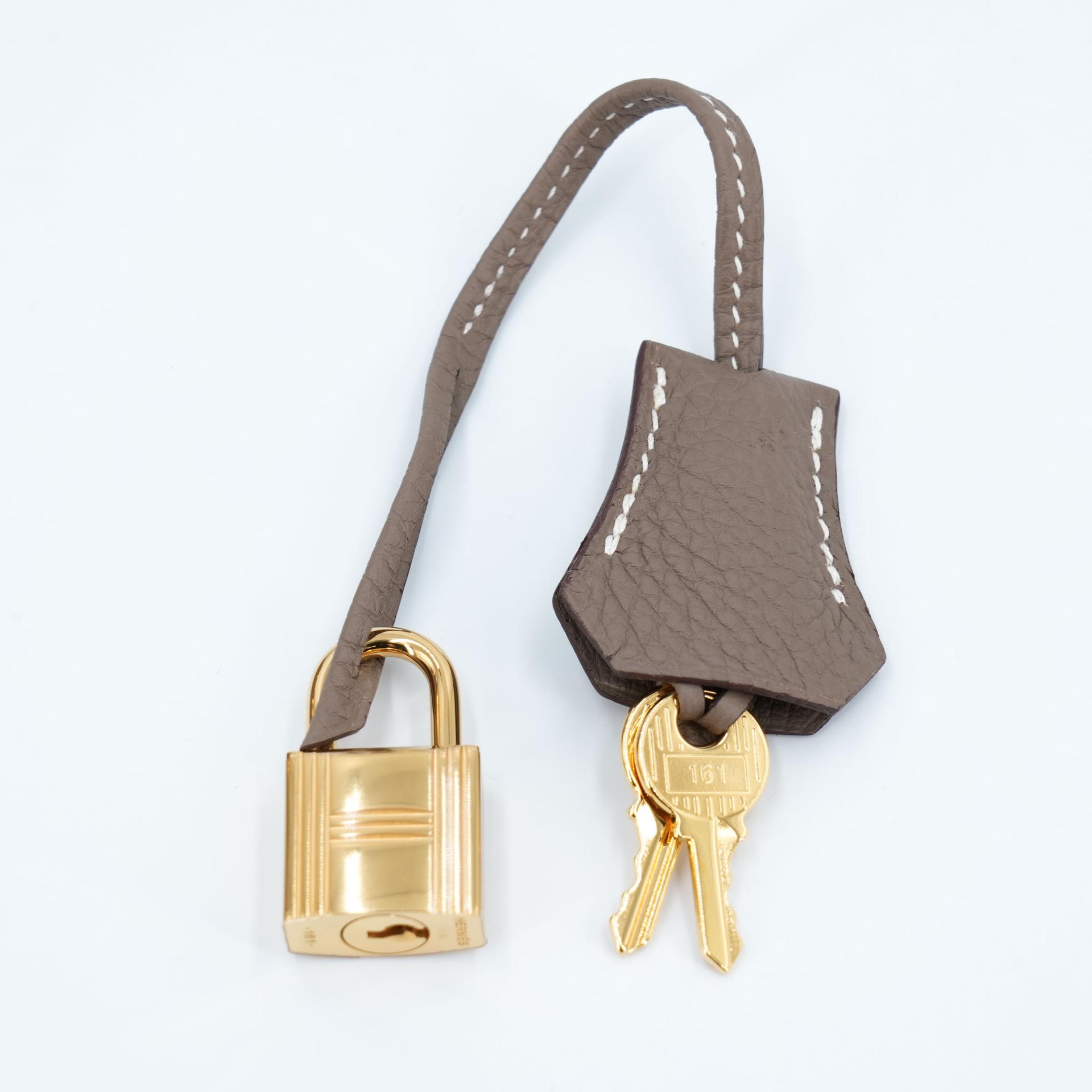 Unused ( Rank NS )  HERMÈS  Birkin 25 Etoupe (18) Togo Gold hardware A (2017) - 15