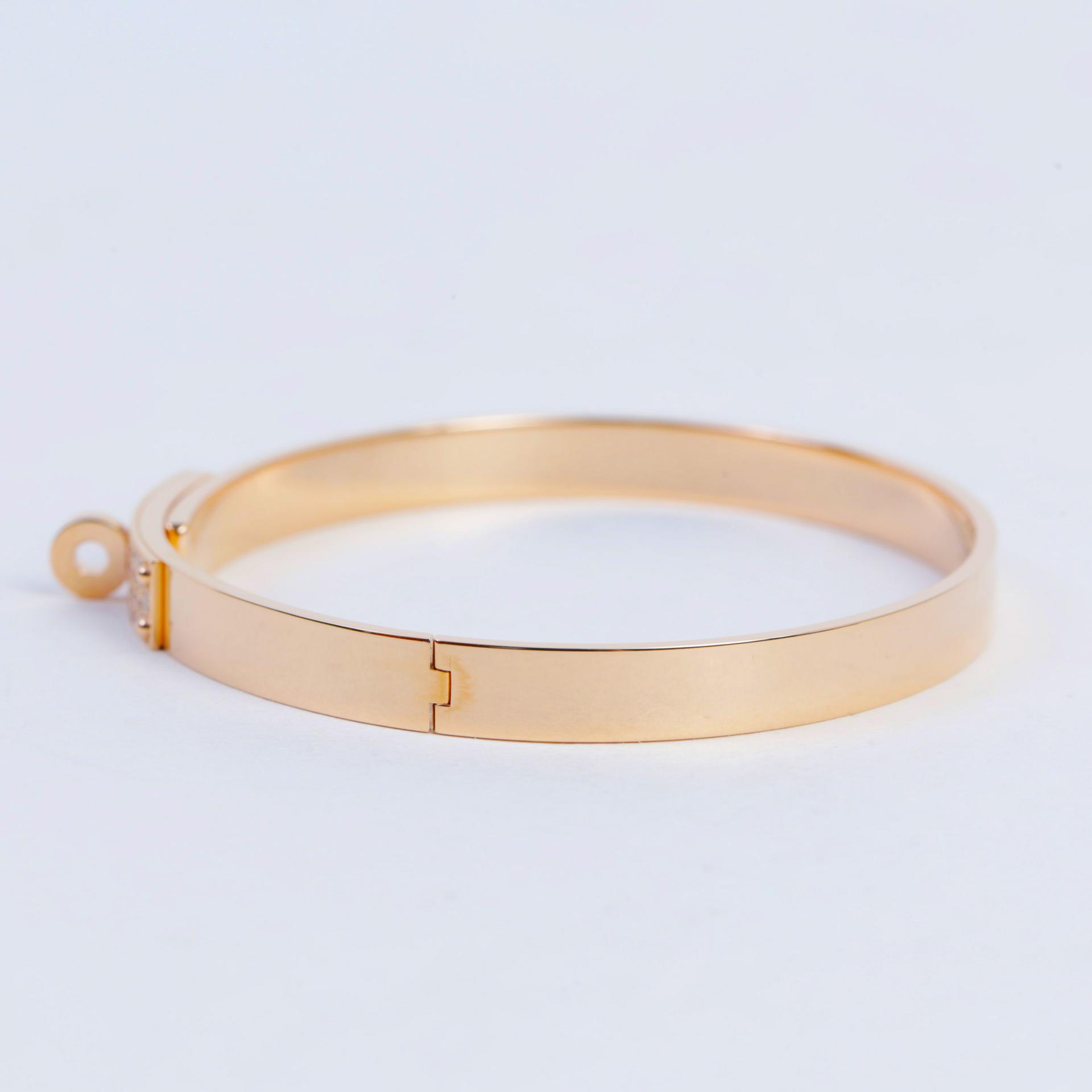 Brand New ( Rank N ) HERMÈS Kelly Bracelets Rose Gold Rose Gold Diamond White Gold hardware Rose Gold hardware - 2