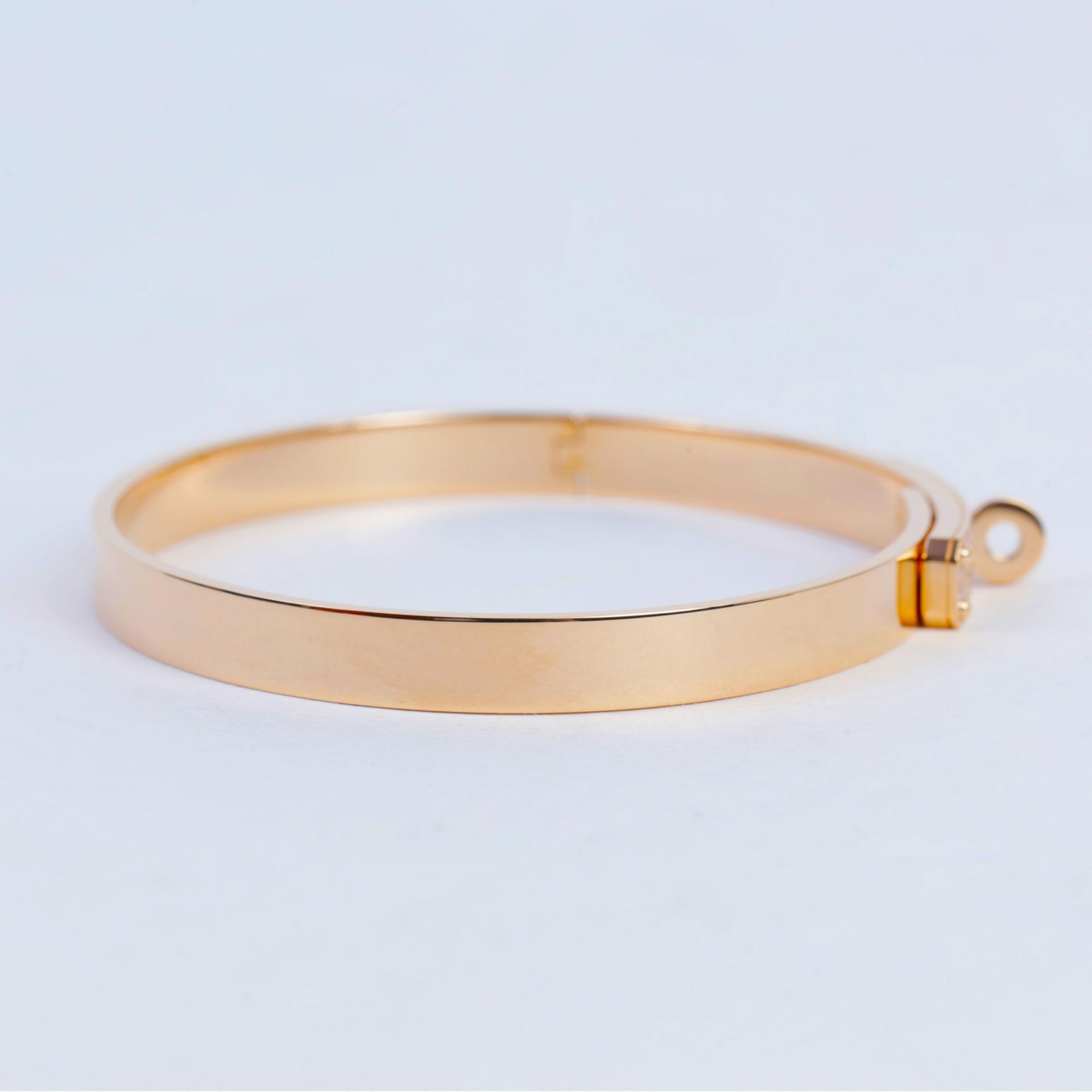Brand New ( Rank N ) HERMÈS Kelly Bracelets Rose Gold Rose Gold Diamond White Gold hardware Rose Gold hardware - 4