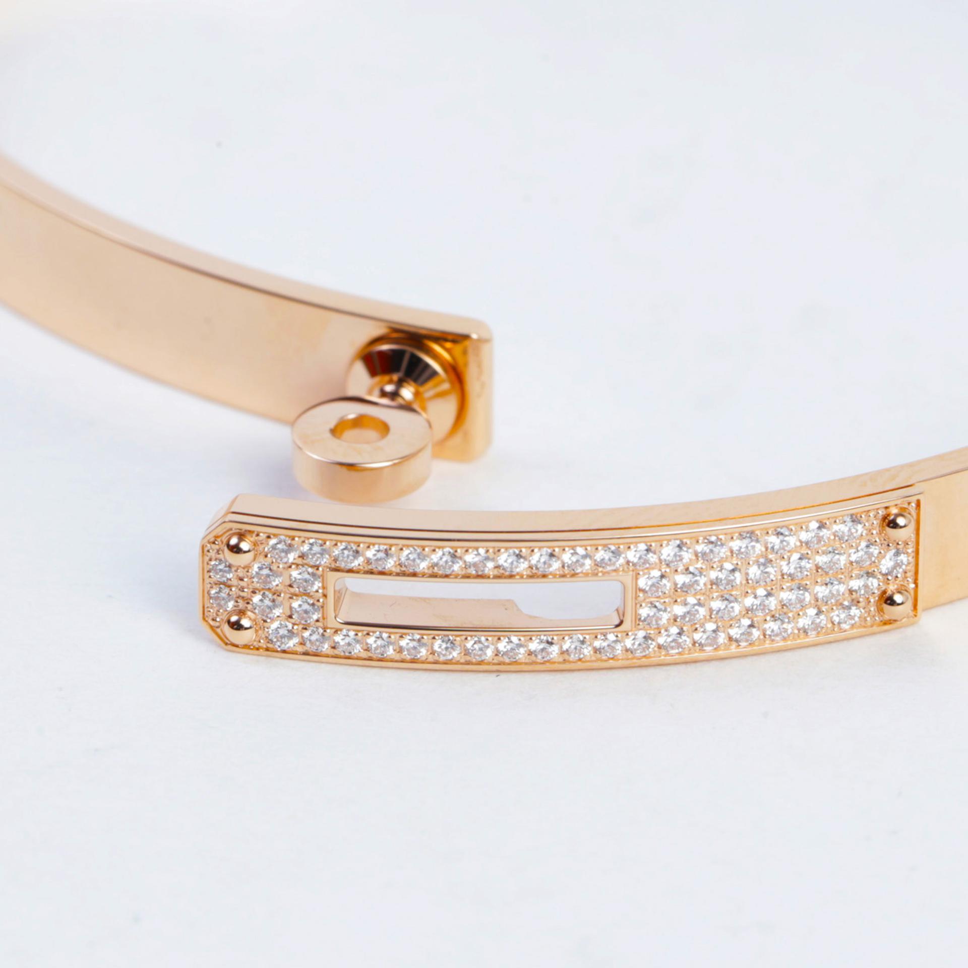 Brand New ( Rank N ) HERMÈS Kelly Bracelets Rose Gold Rose Gold Diamond White Gold hardware Rose Gold hardware - 6