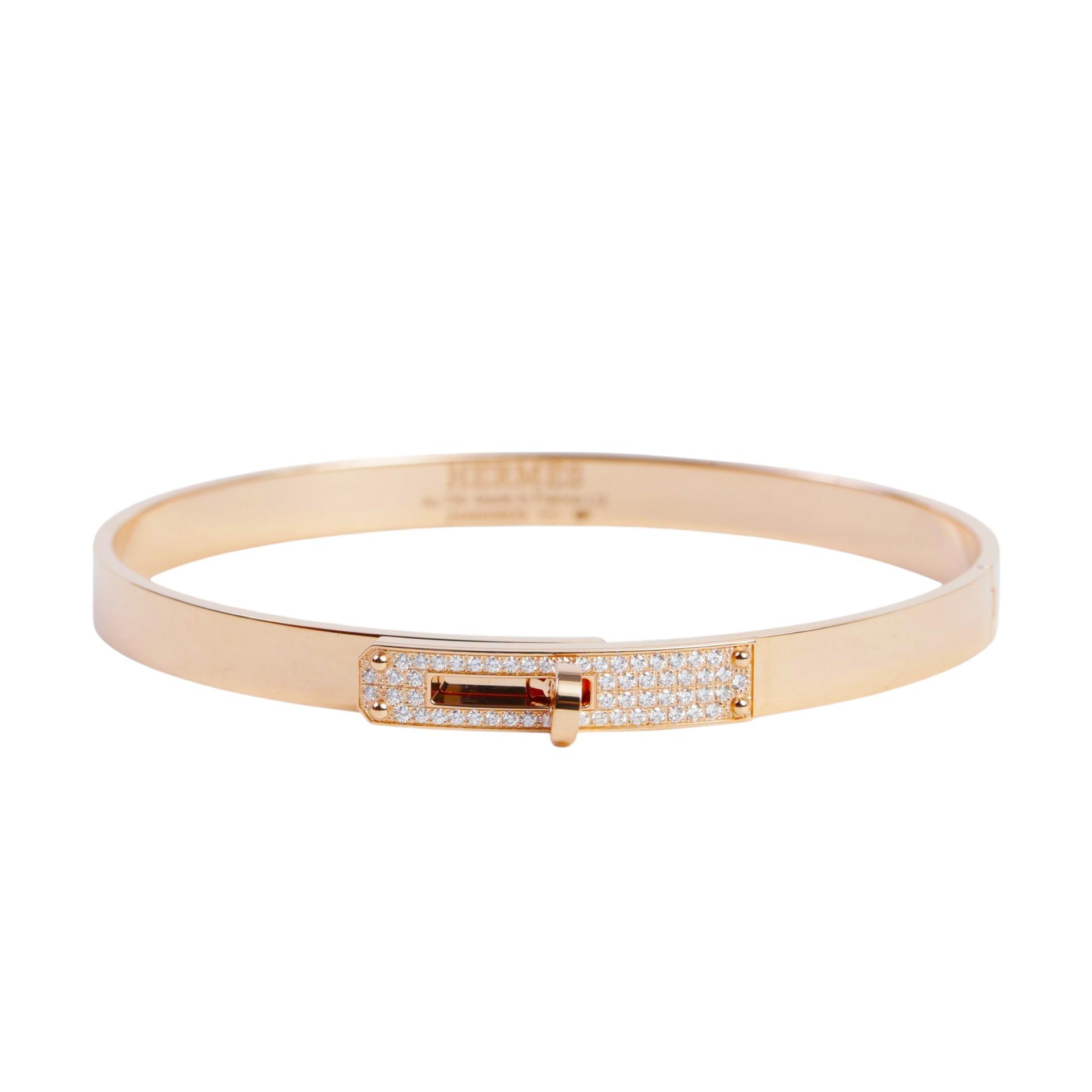 Brand New ( Rank N ) HERMÈS Kelly Bracelets Rose Gold Rose Gold Diamond White Gold hardware Rose Gold hardware - 1