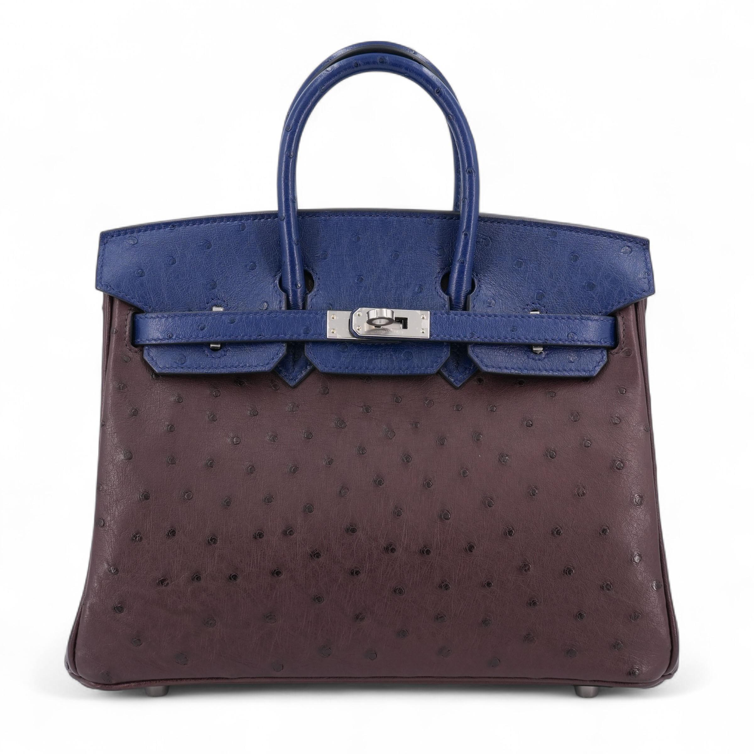 Birkin 25 Roug Sellier (0G) Bleu Iris (77)