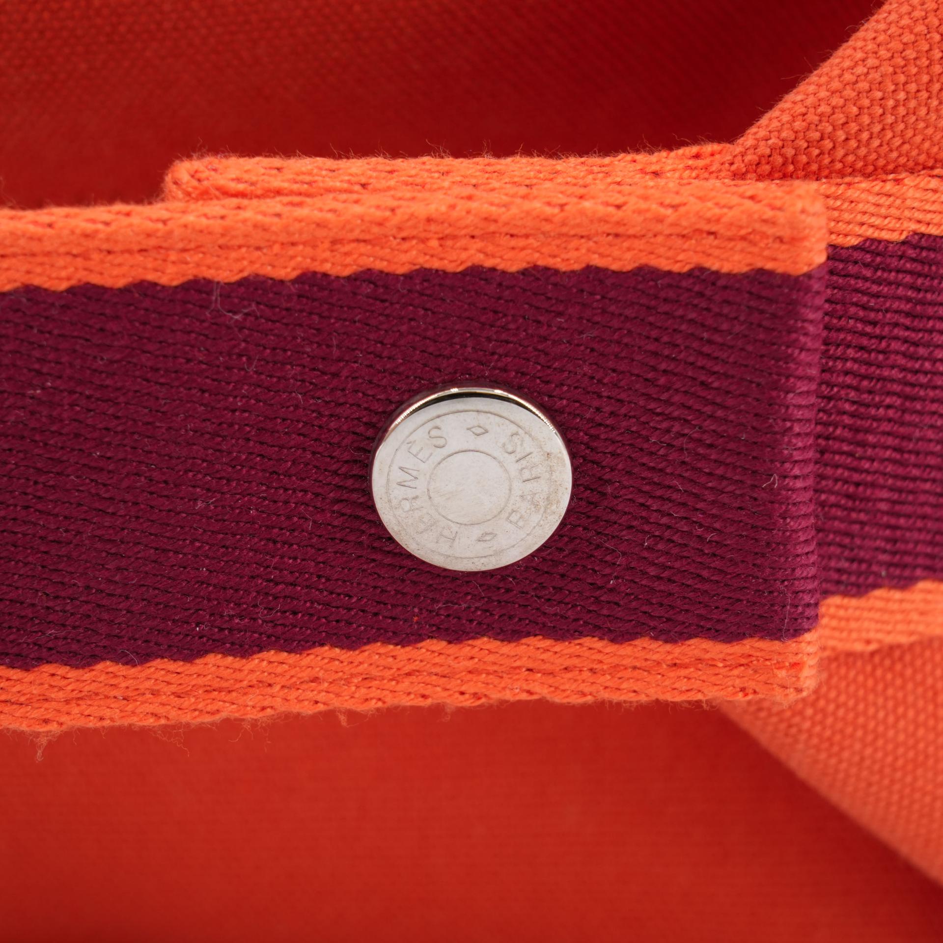 Excellent ( Rank SA )  HERMÈS  Bride-a-Brac Case PM Orange (93) Canvas Palladium hardware - 9