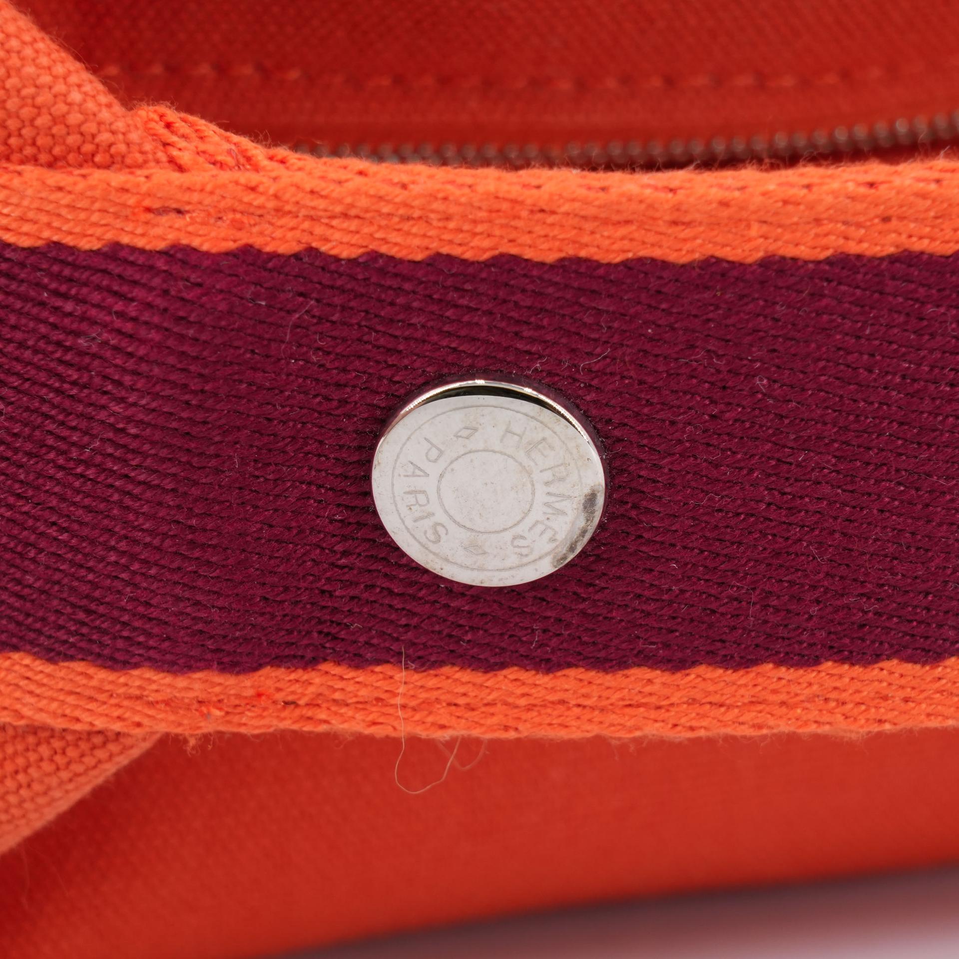 Excellent ( Rank SA )  HERMÈS  Bride-a-Brac Case PM Orange (93) Canvas Palladium hardware - 10