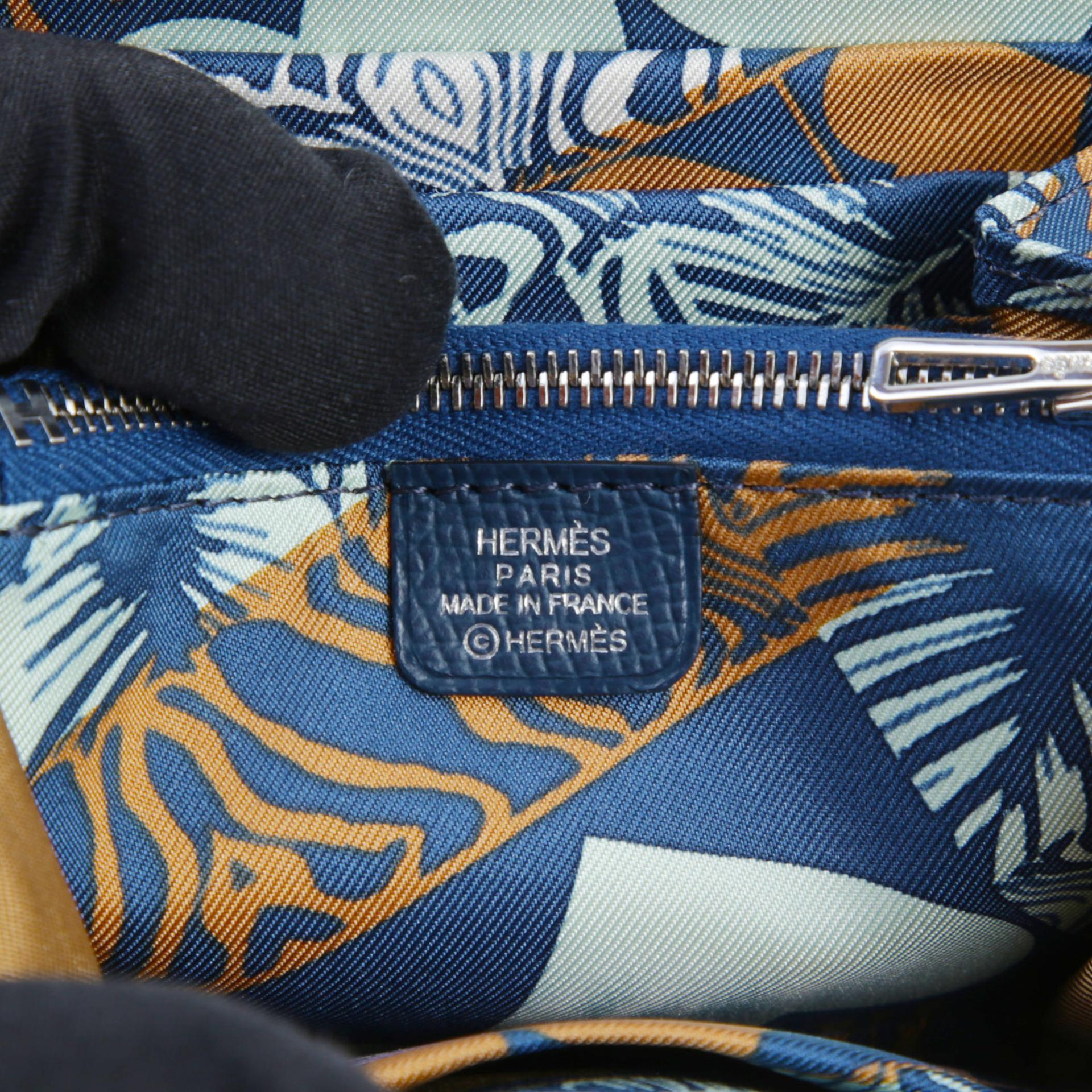 Unused ( Rank NS ) HERMÈS Silk’in Compact wallet Bleu de Prusse (7P) Epsom Silk Palladium hardware B (2023) - 9