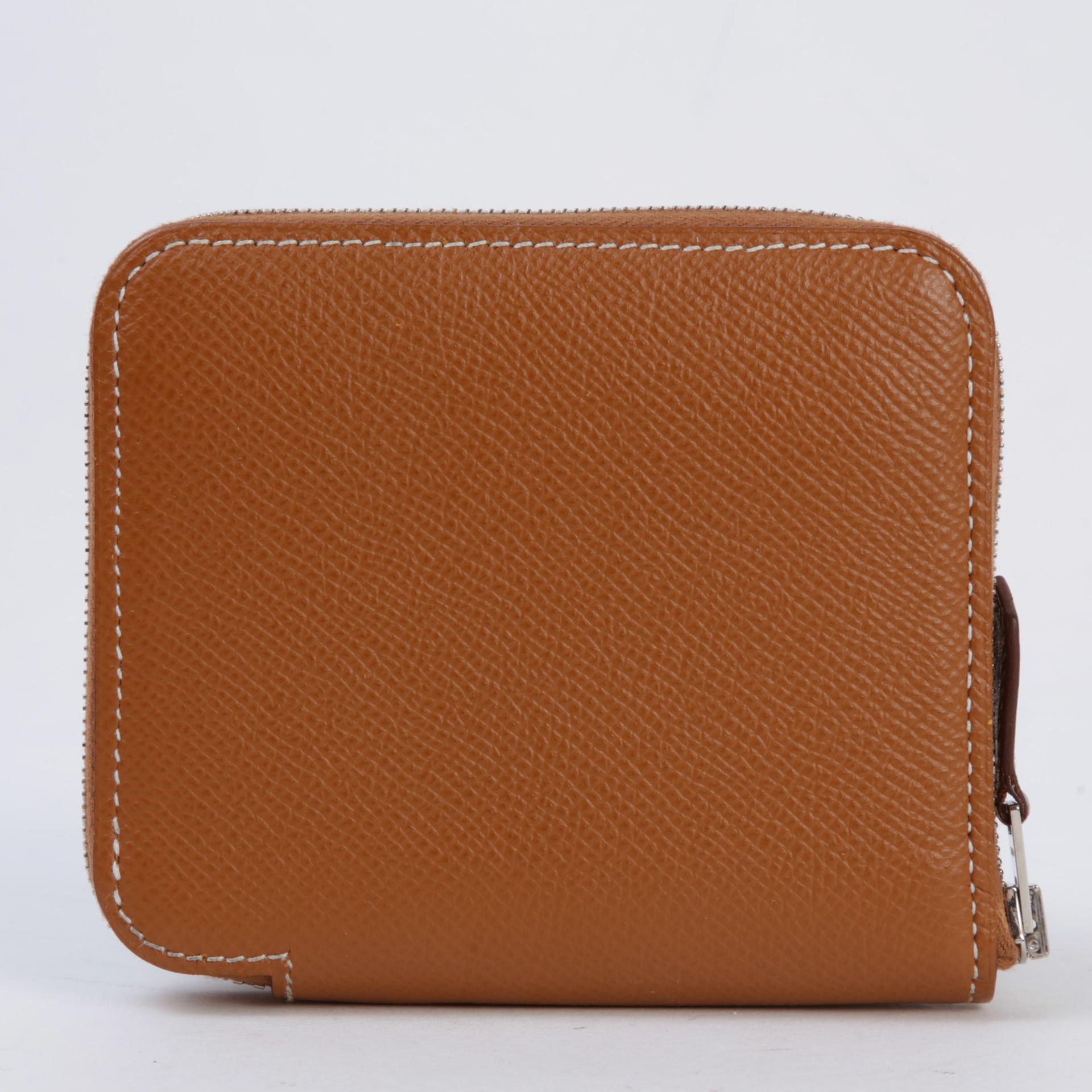 Very Good ( Rank A) HERMÈS Silk’in Compact wallet Gold (37) Multi-color Epsom Silk Palladium hardware D (2019) - 2