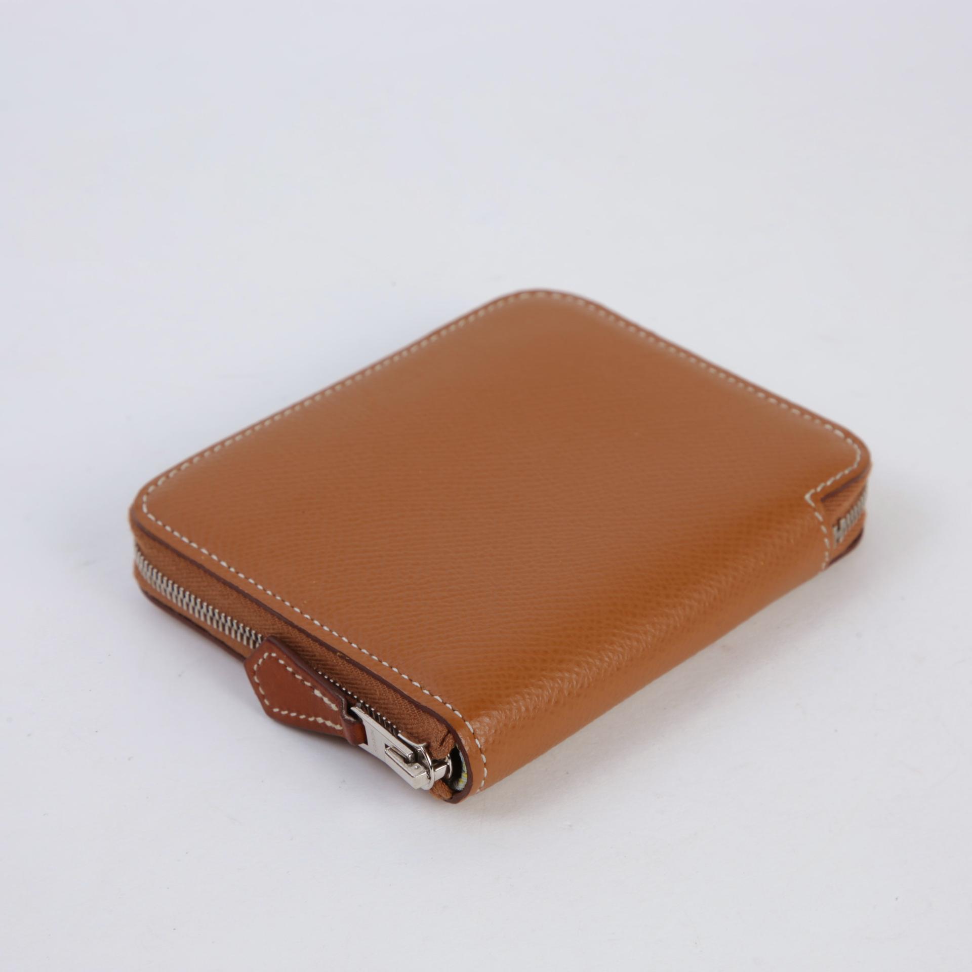 Very Good ( Rank A) HERMÈS Silk’in Compact wallet Gold (37) Multi-color Epsom Silk Palladium hardware D (2019) - 3