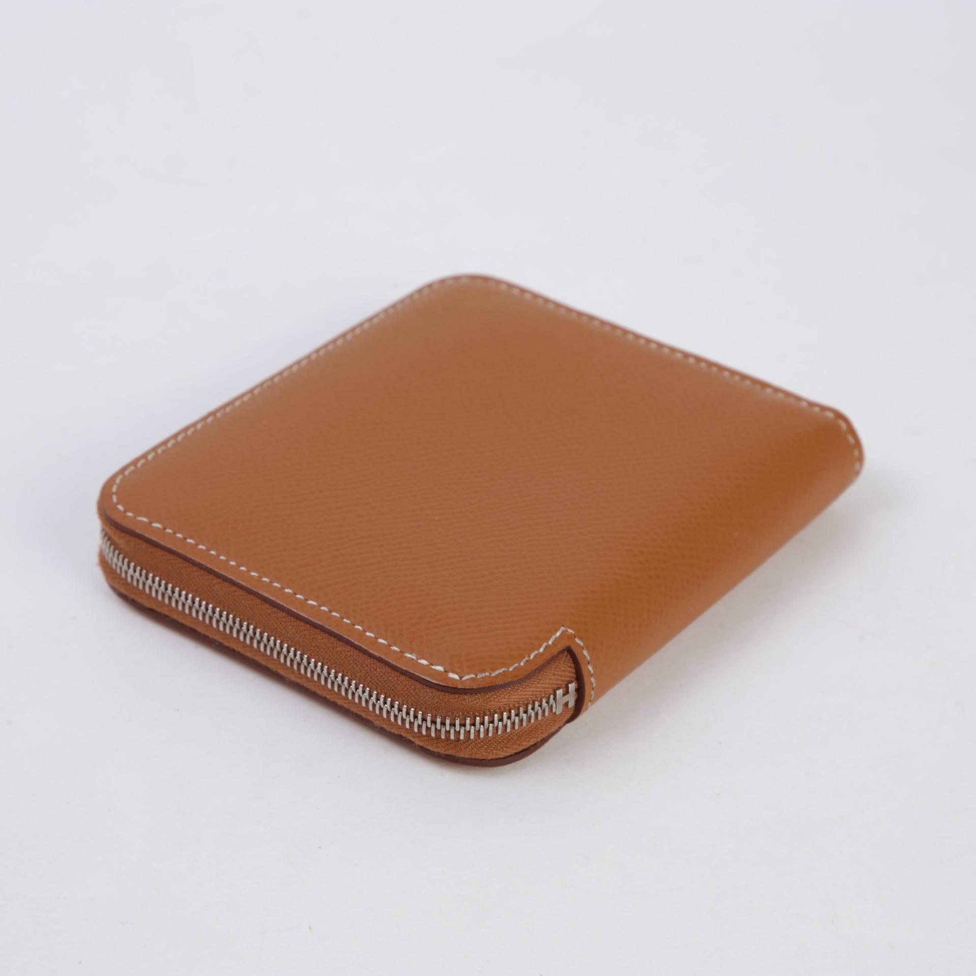 Very Good ( Rank A) HERMÈS Silk’in Compact wallet Gold (37) Multi-color Epsom Silk Palladium hardware D (2019) - 5