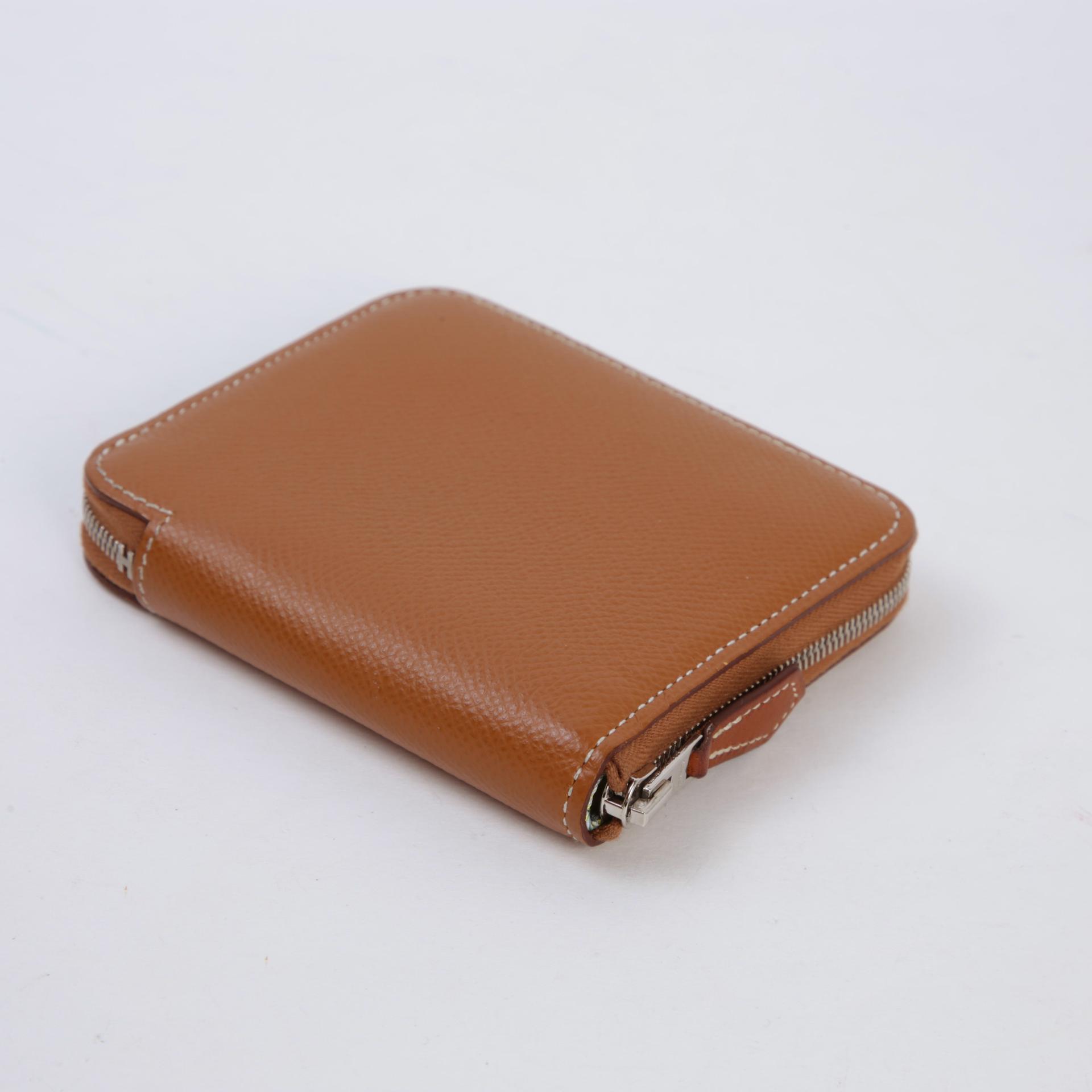 Very Good ( Rank A) HERMÈS Silk’in Compact wallet Gold (37) Multi-color Epsom Silk Palladium hardware D (2019) - 6