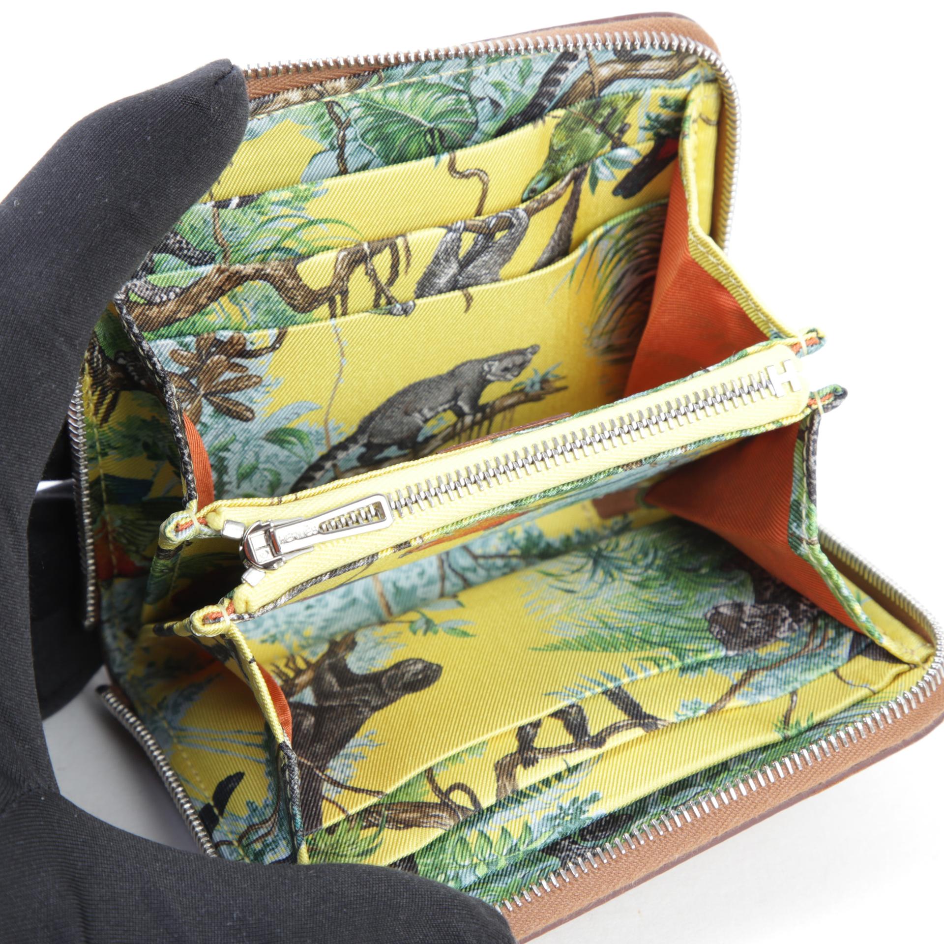 Very Good ( Rank A) HERMÈS Silk’in Compact wallet Gold (37) Multi-color Epsom Silk Palladium hardware D (2019) - 8
