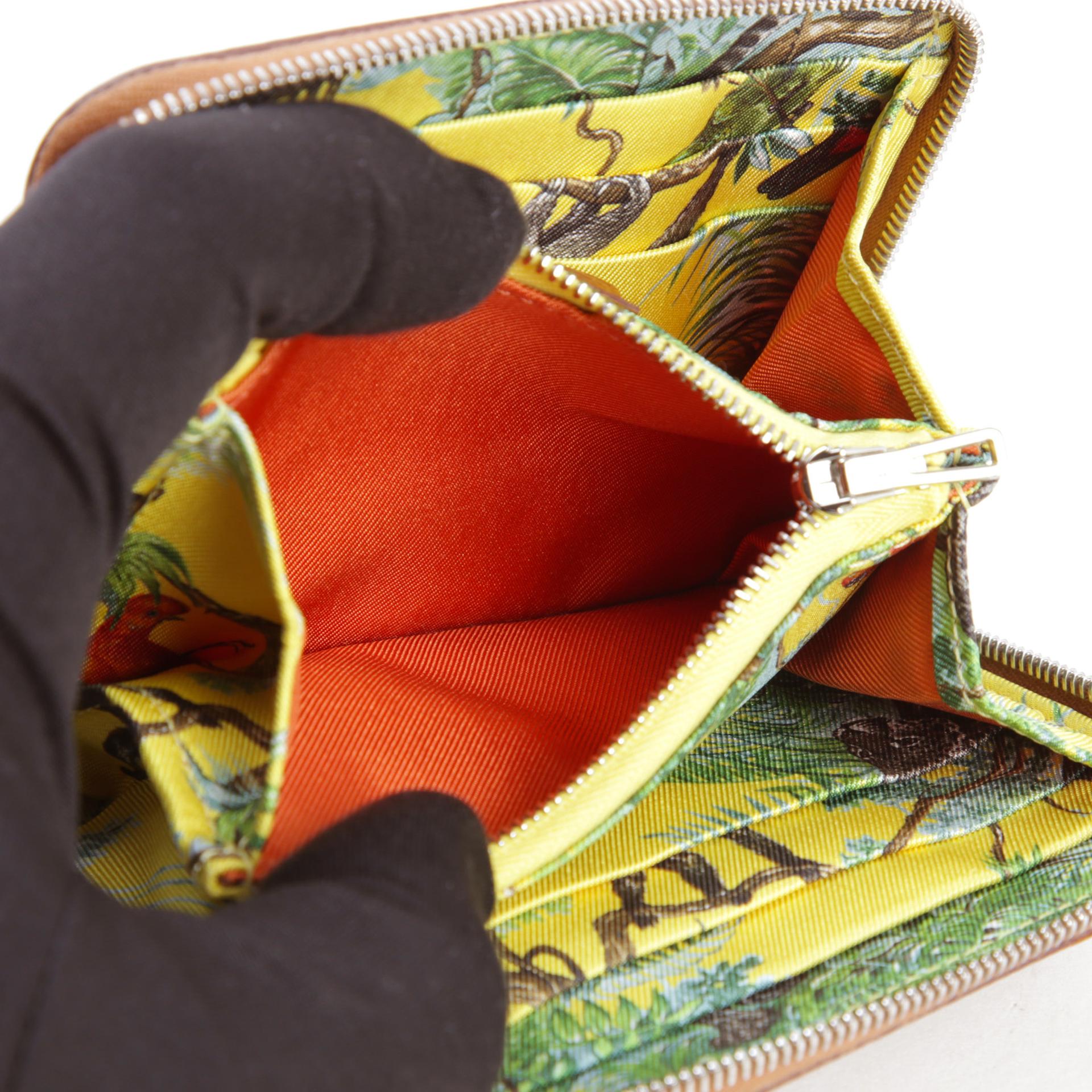 Very Good ( Rank A) HERMÈS Silk’in Compact wallet Gold (37) Multi-color Epsom Silk Palladium hardware D (2019) - 11