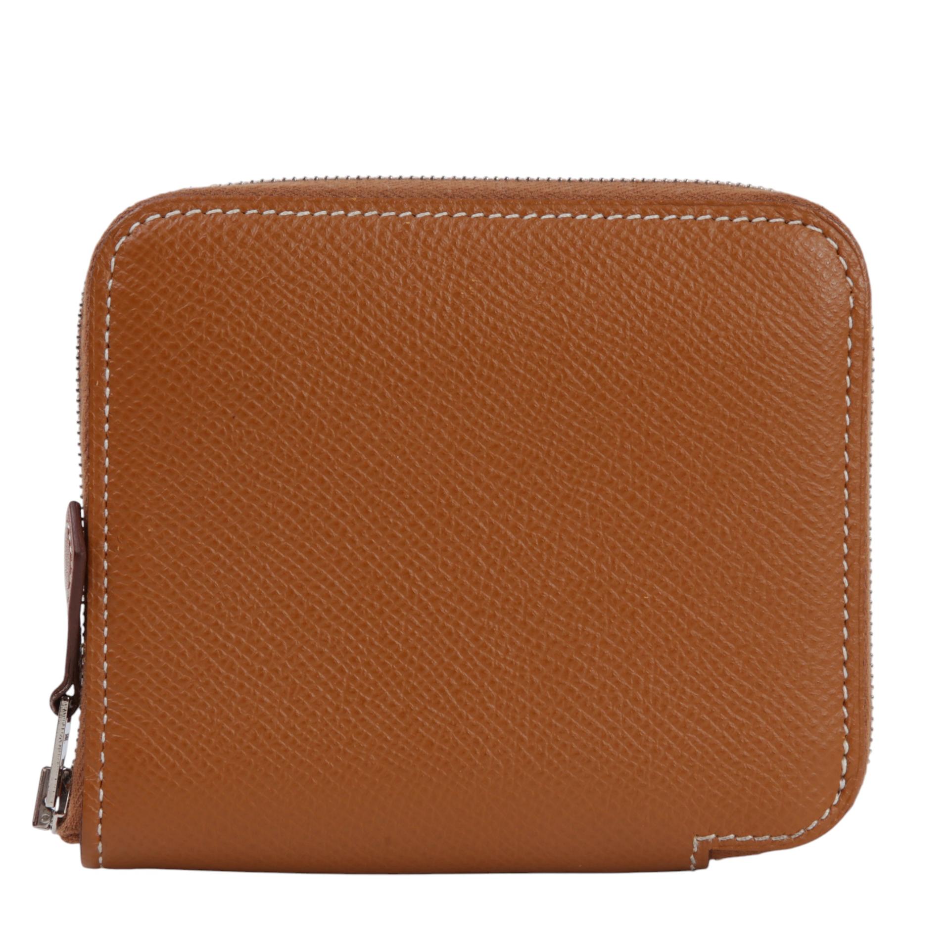 Very Good ( Rank A) HERMÈS Silk’in Compact wallet Gold (37) Multi-color Epsom Silk Palladium hardware D (2019) - 1