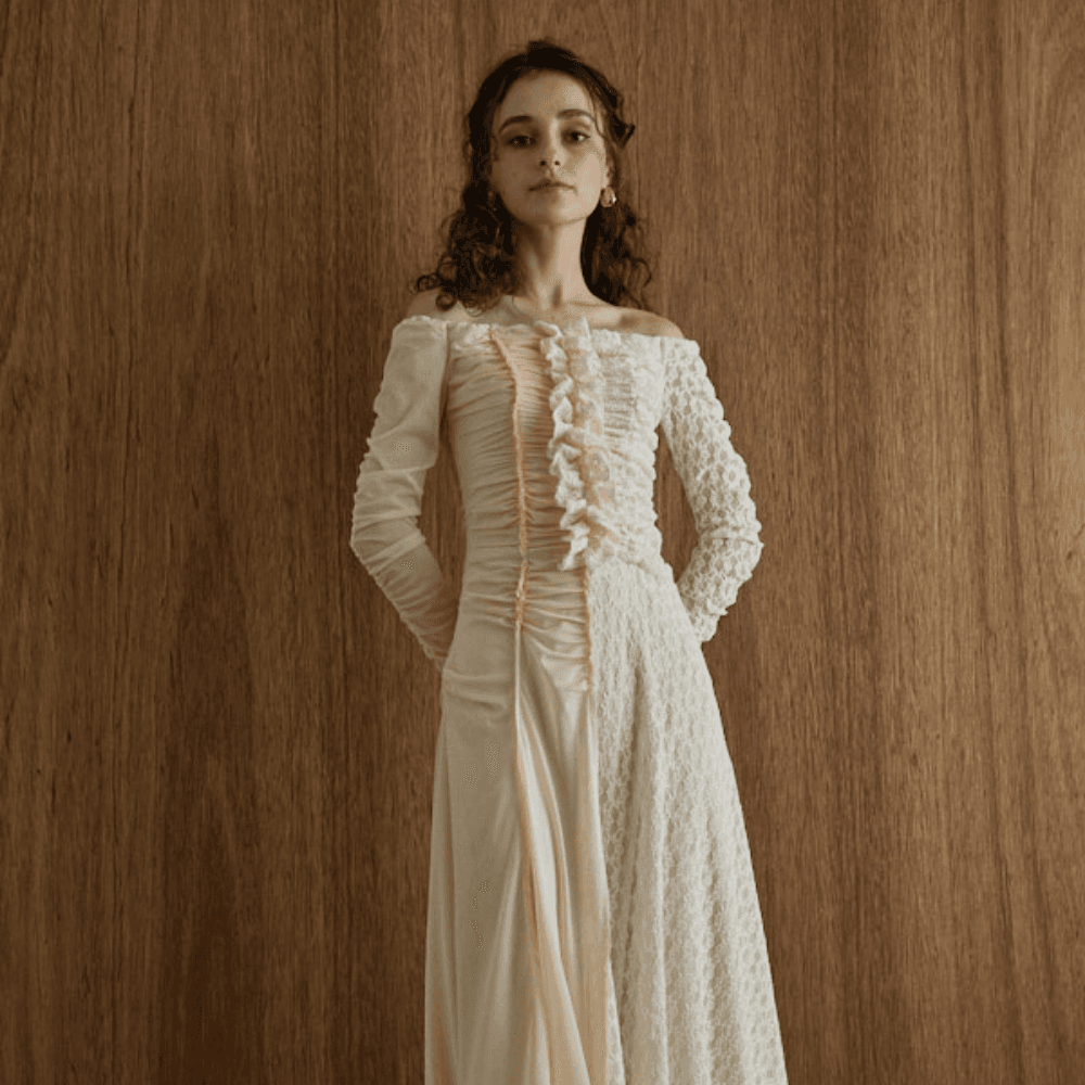 ERADIE Lace＆Churu Switching Dress