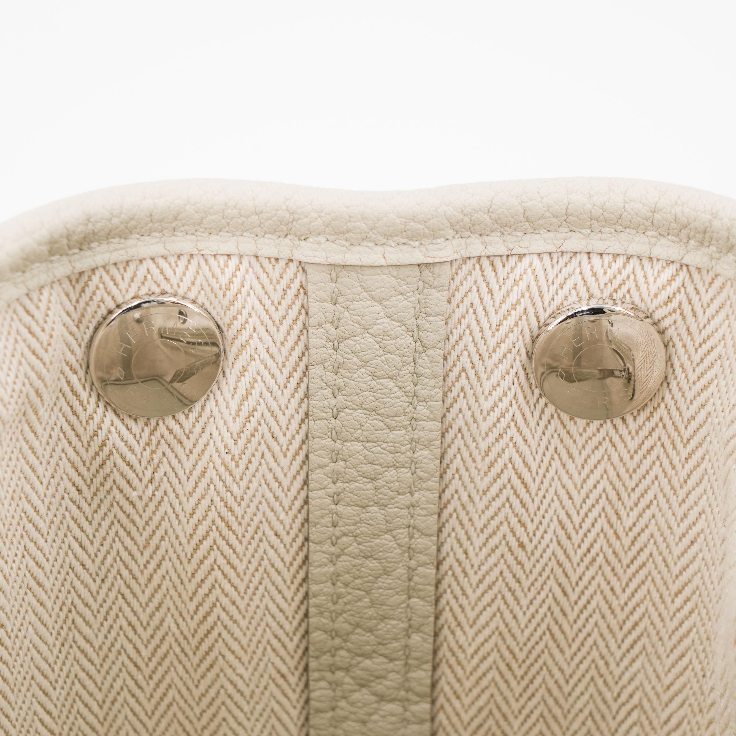 Brand New ( Rank N ) HERMÈS Neo Garden Party 23 Beton (8L) Negonda Palladium hardware W (2024) - 8