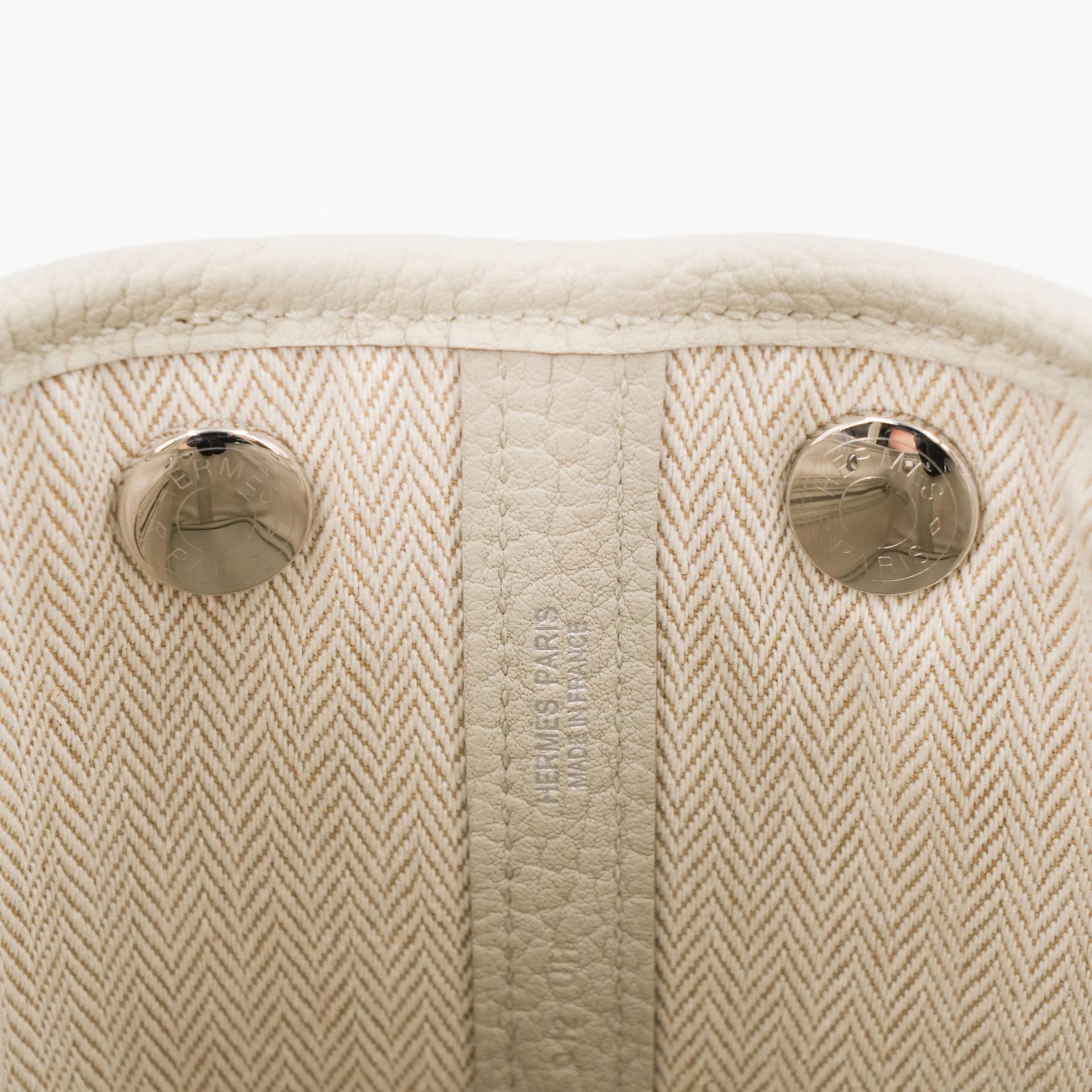 Brand New ( Rank N ) HERMÈS Neo Garden Party 23 Beton (8L) Negonda Palladium hardware W (2024) - 9