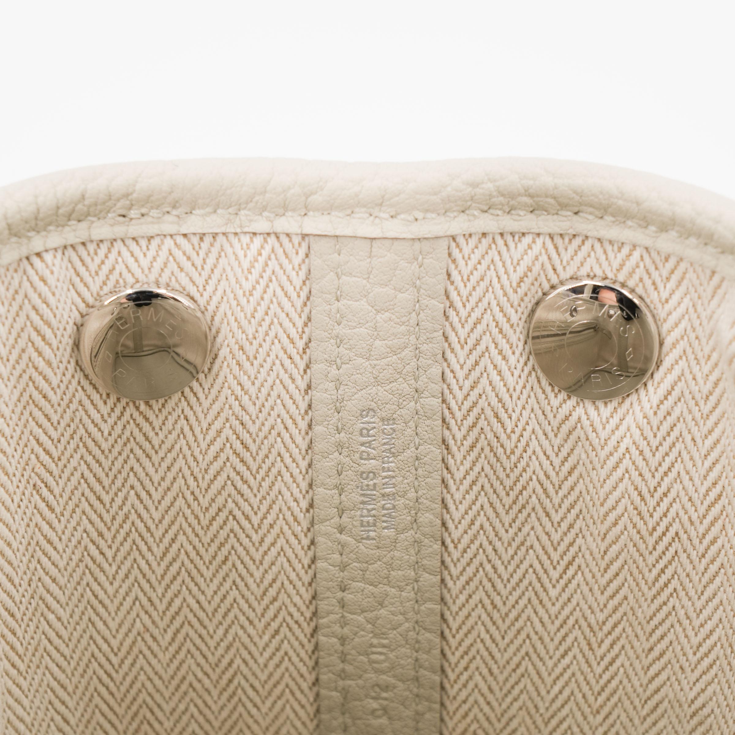 Brand New ( Rank N ) HERMÈS Neo Garden Party 23 Beton (8L) Negonda Palladium hardware W (2024) - 9