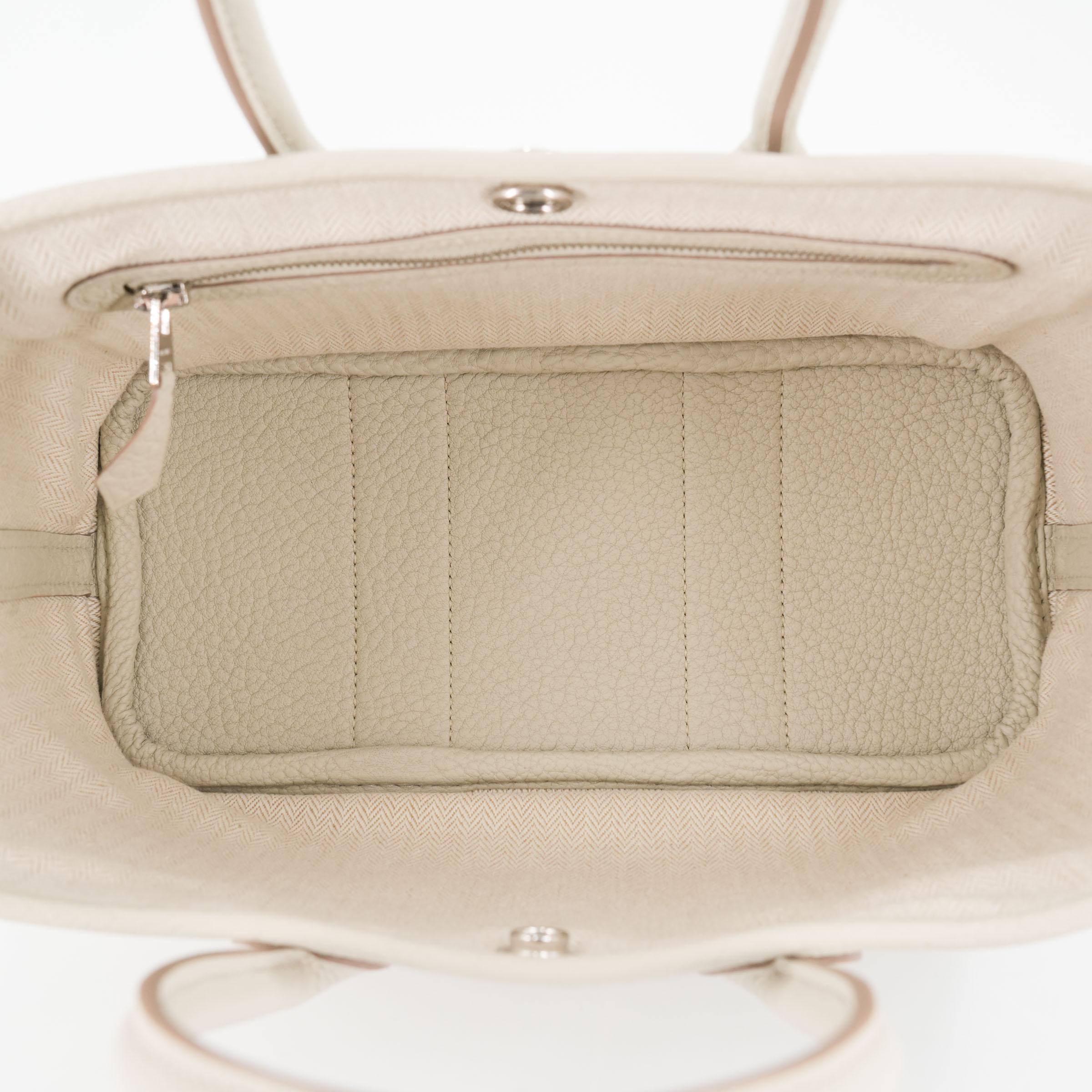 Brand New ( Rank N ) HERMÈS Neo Garden Party 23 Beton (8L) Negonda Palladium hardware W (2024) - 10