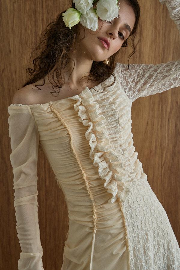 ERADIE Lace＆Churu Switching Dress - 3
