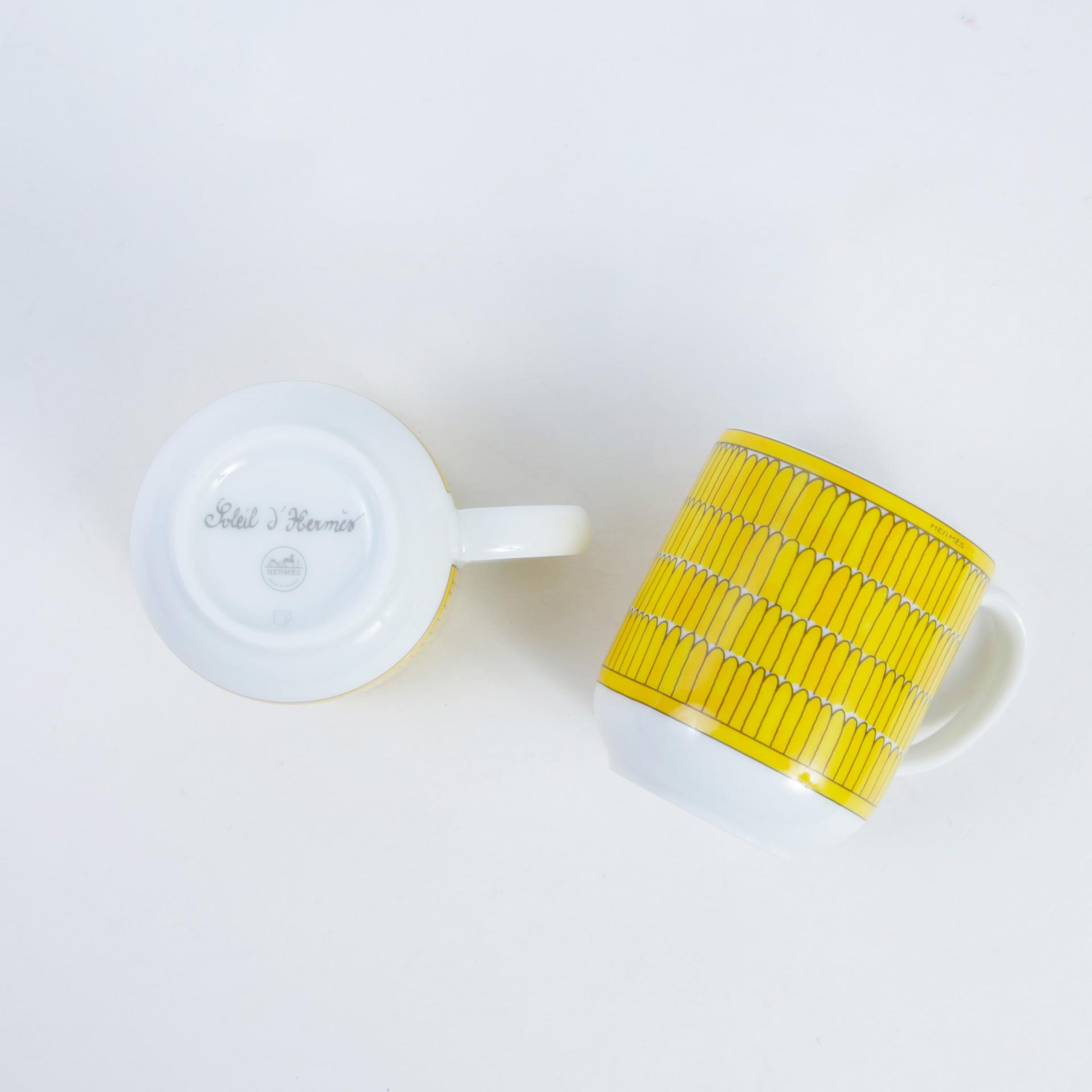 全新 HERMÈS 愛馬仕 Soleil d’Hermès coffee cup and saucer 黄色 陶器 - 5