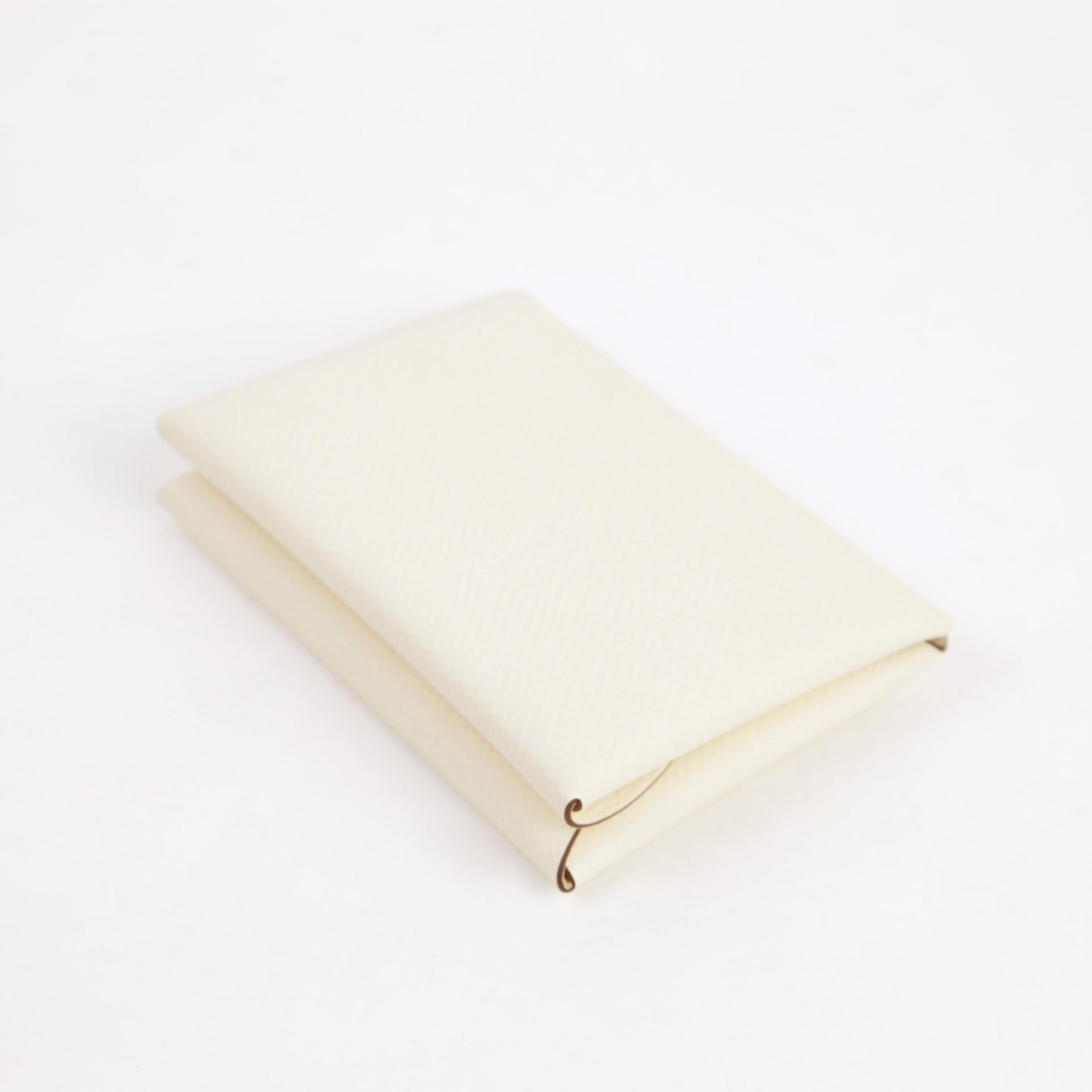Unused ( Rank NS ) HERMÈS Calvi Duo card holder Nata (I2) Epsom Palladium hardware U (2022) - 6