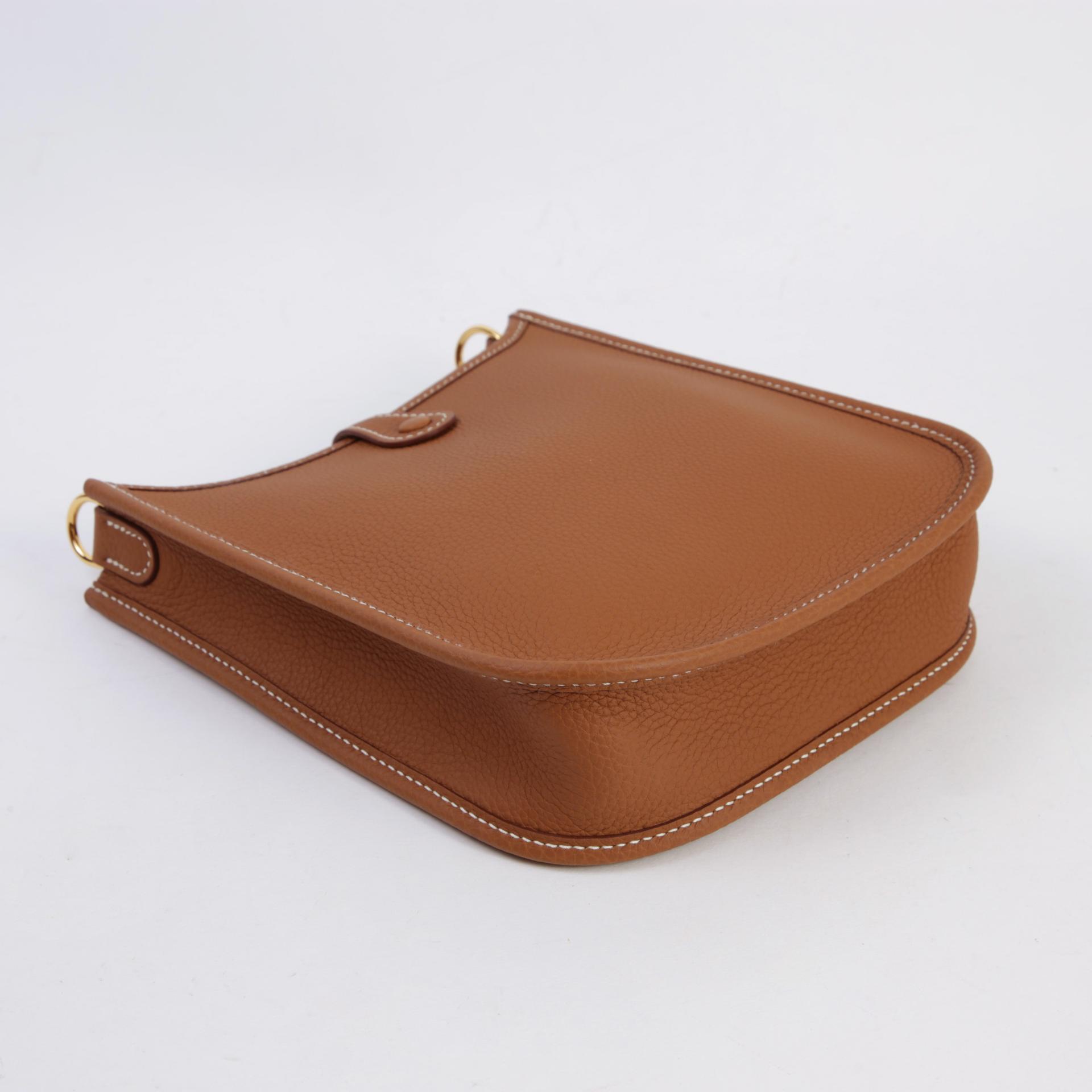 Unused ( Rank NS )  HERMÈS  Mini Evelyne 16 Amazone 112cm Gold (37) Taurillon Maurice Gold hardware Z (2021) - 6