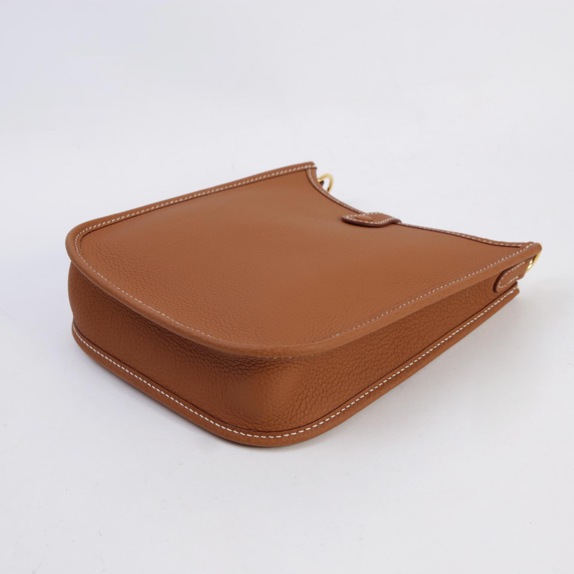 Unused ( Rank NS )  HERMÈS  Mini Evelyne 16 Amazone 112cm Gold (37) Taurillon Maurice Gold hardware Z (2021) - 7