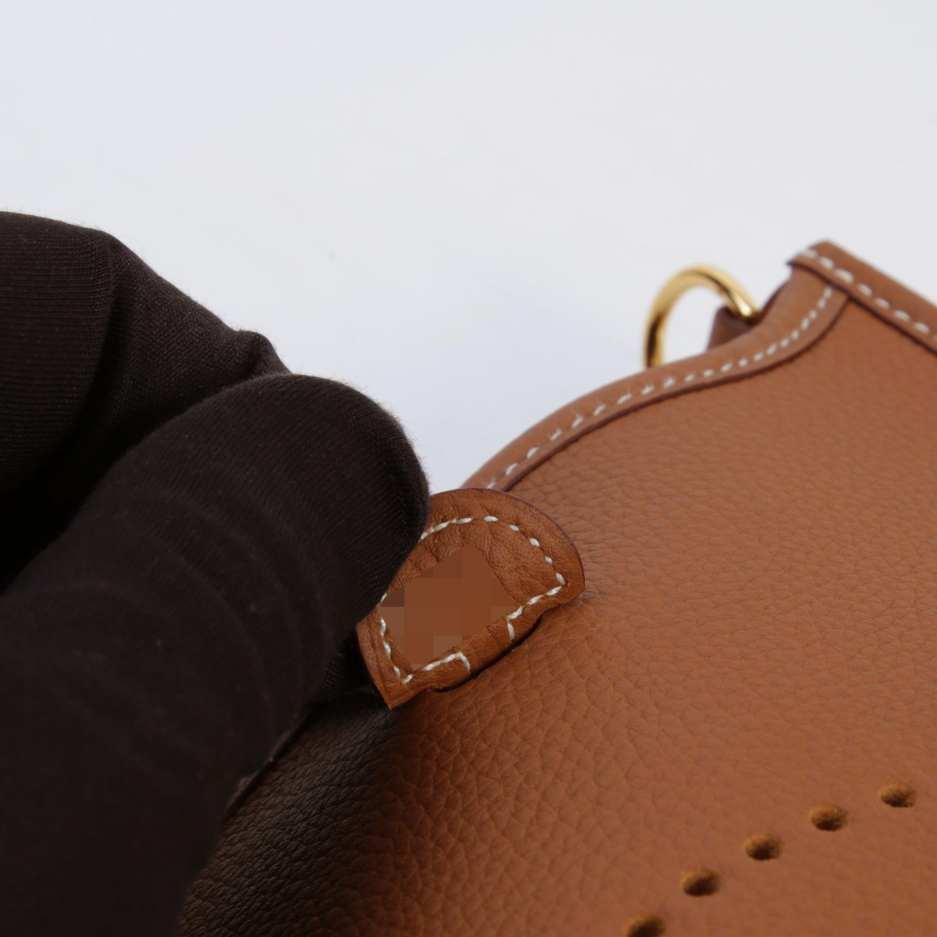 Unused ( Rank NS )  HERMÈS  Mini Evelyne 16 Amazone 112cm Gold (37) Taurillon Maurice Gold hardware Z (2021) - 8