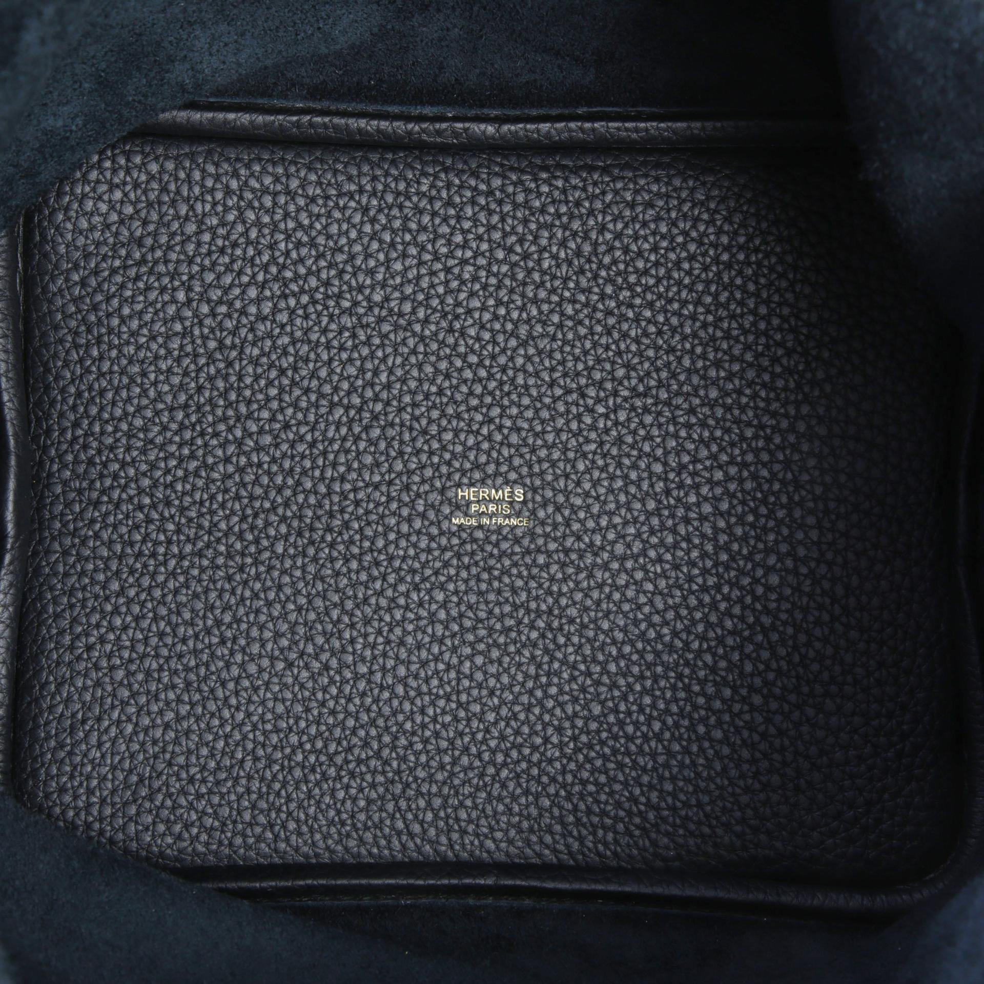 Brand New ( Rank N )  HERMÈS  Picotin Lock MM Black (89) Clemence Gold hardware W (2024) - 8