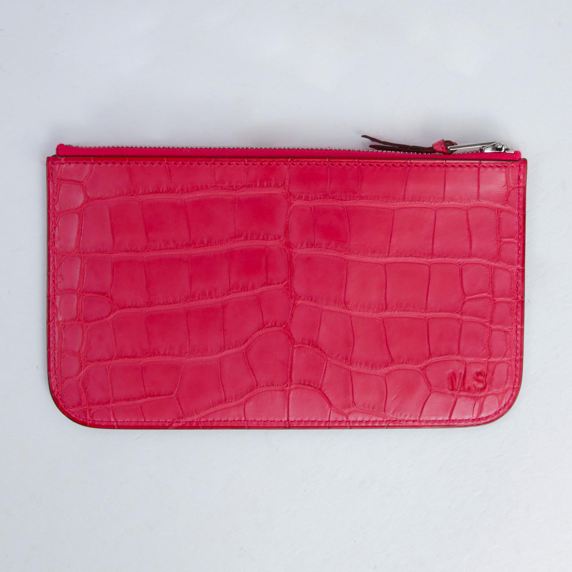 ランク SA HERMÈS エルメス ドゴンGM ローズエクストリーム (I6) クロコダイル アリゲーター マット シルバー金具 U刻印 - 10