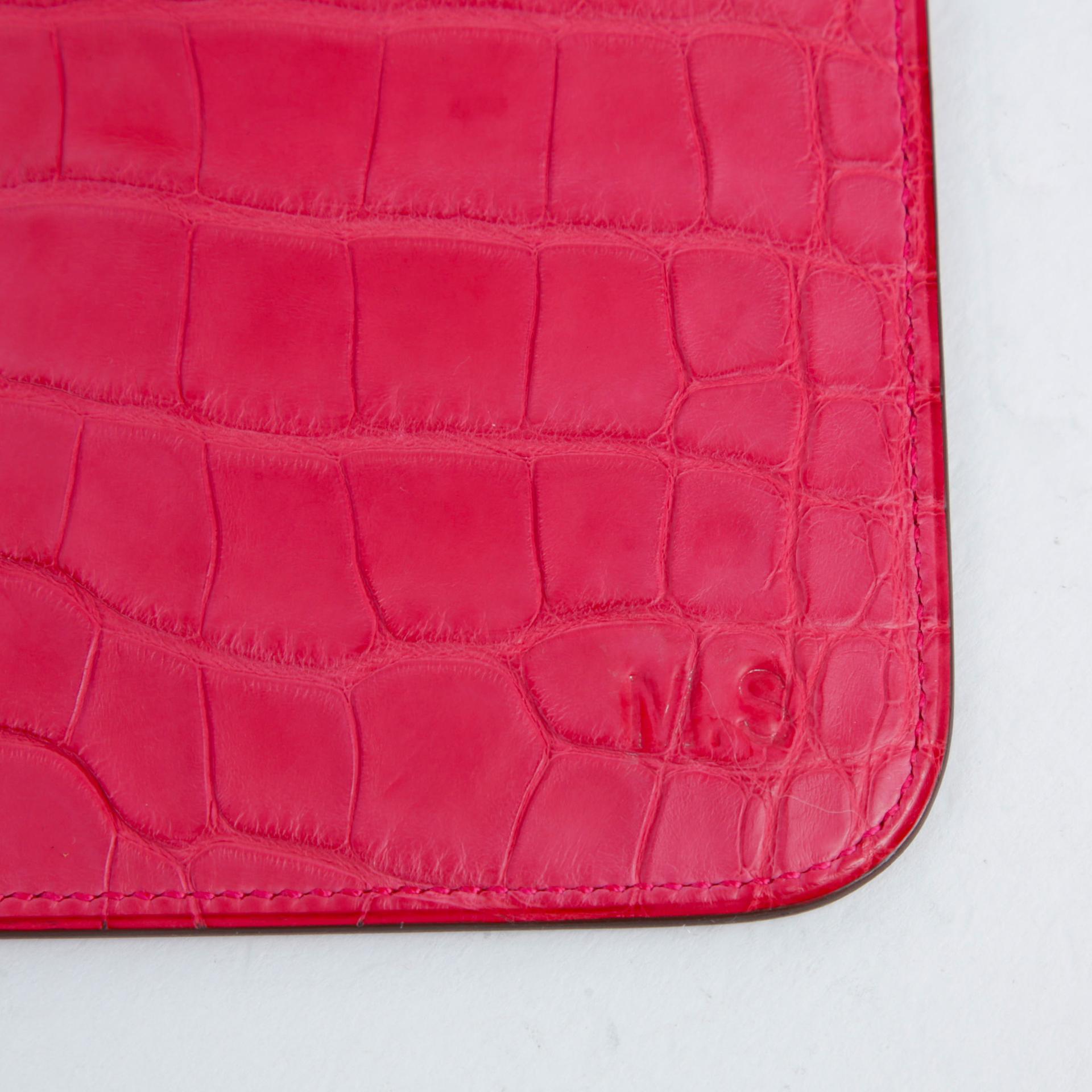ランク SA HERMÈS エルメス ドゴンGM ローズエクストリーム (I6) クロコダイル アリゲーター マット シルバー金具 U刻印 - 12