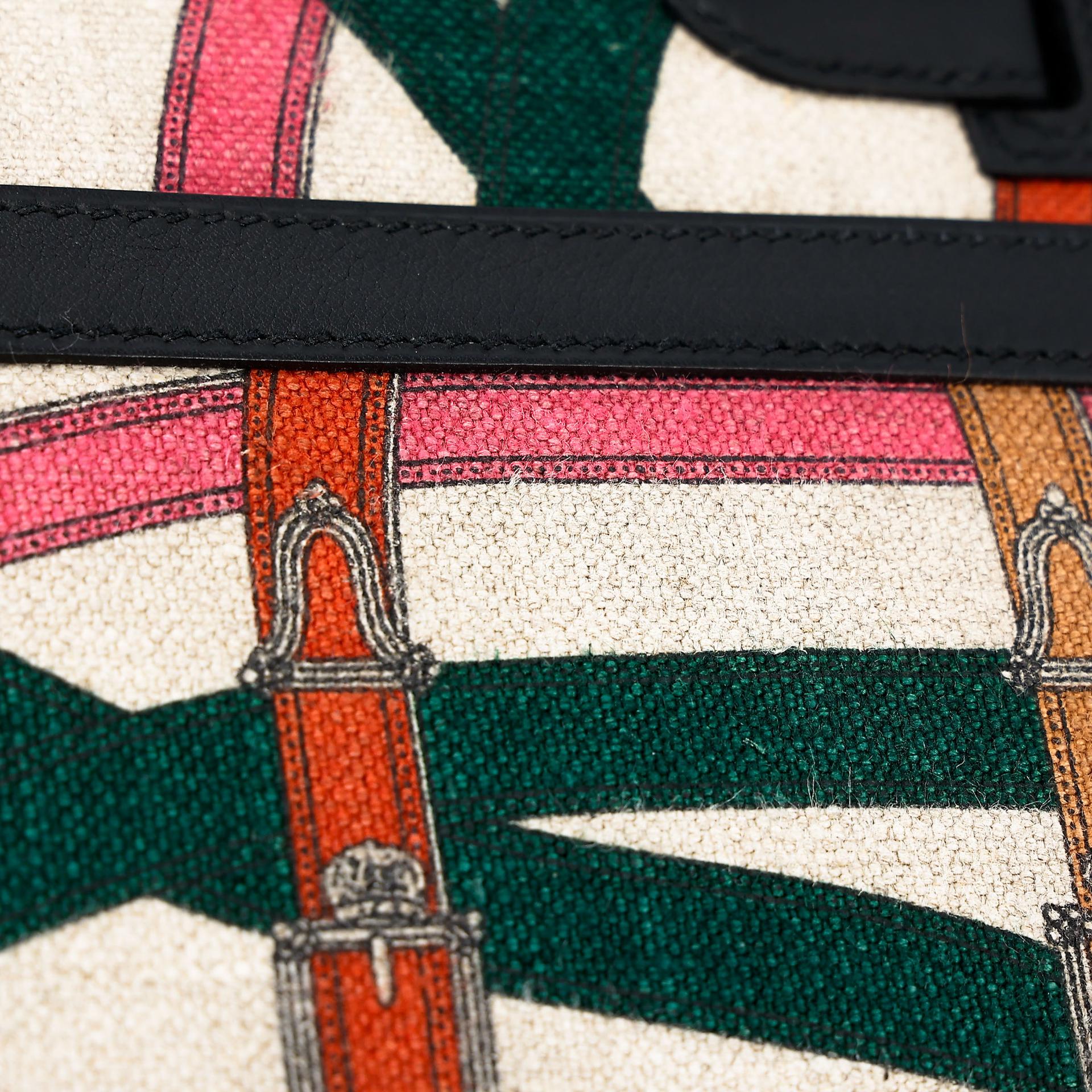 Very Good ( Rank A) HERMÈS Limited Edition Kelly 32 Cavalcadour Toile de Camp  Black (89) Toile Camp canvas Swift Palladium hardware A (2017) - 9