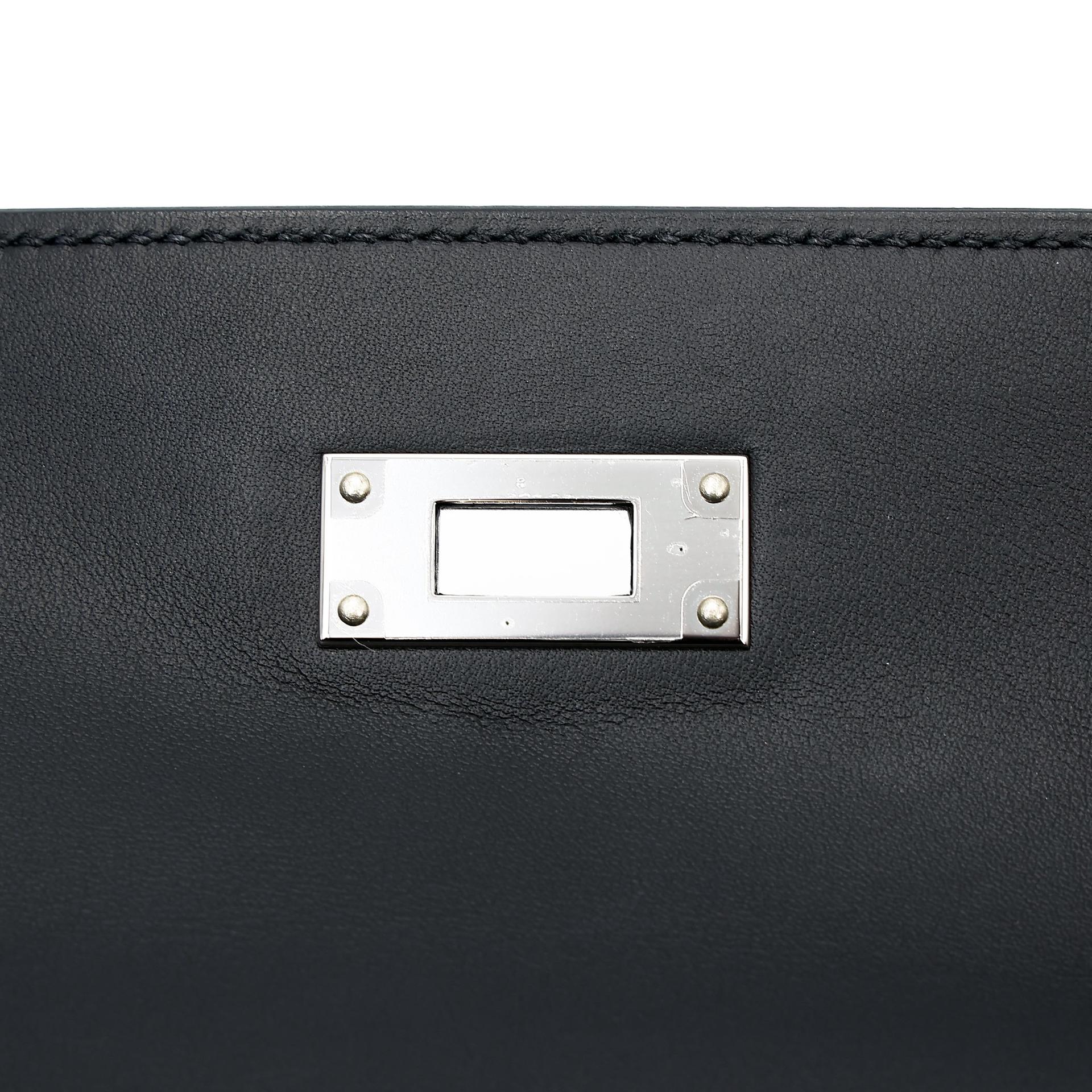 Very Good ( Rank A) HERMÈS Limited Edition Kelly 32 Cavalcadour Toile de Camp  Black (89) Toile Camp canvas Swift Palladium hardware A (2017) - 15