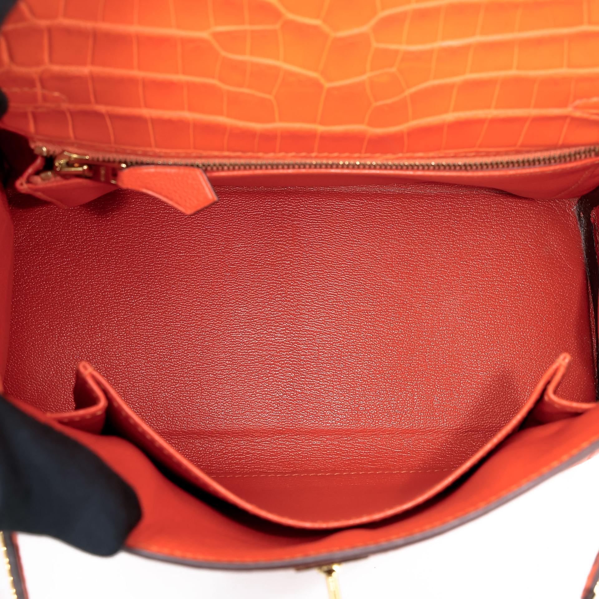 Very Good ( Rank A) HERMÈS Kelly 25 Feu (9J) Matte Alligator Gold hardware Square R (2014) - 27