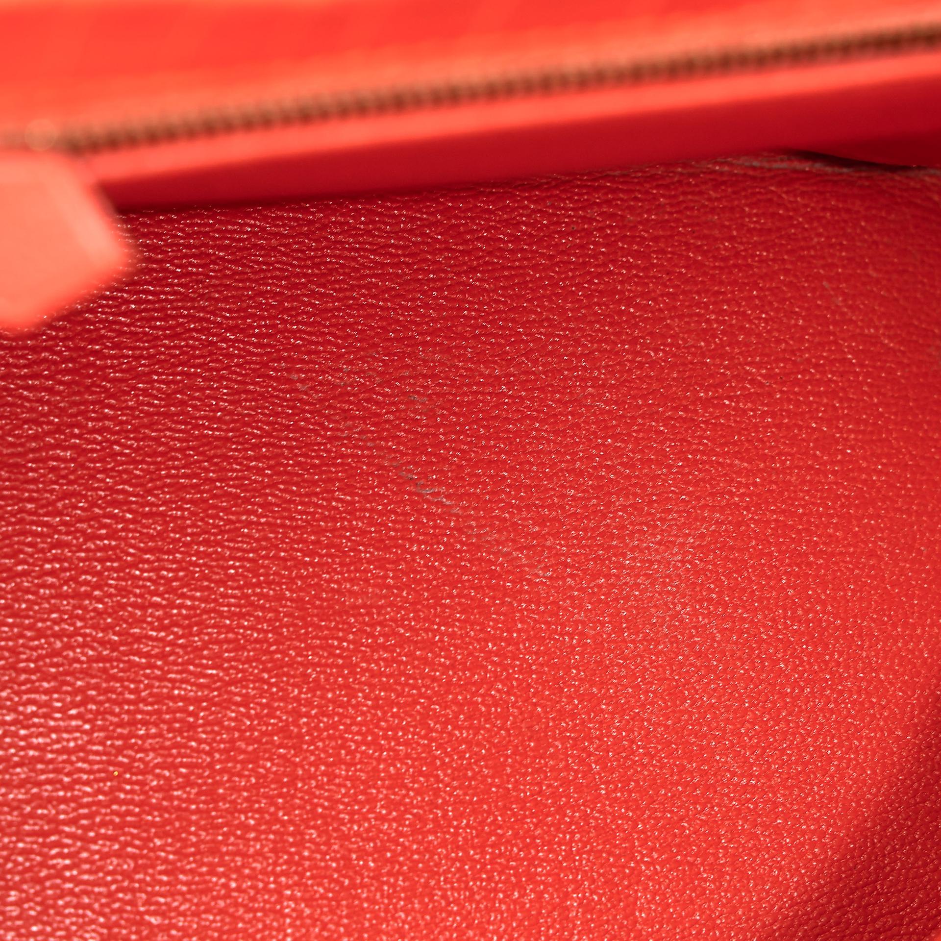 Very Good ( Rank A) HERMÈS Kelly 25 Feu (9J) Matte Alligator Gold hardware Square R (2014) - 31